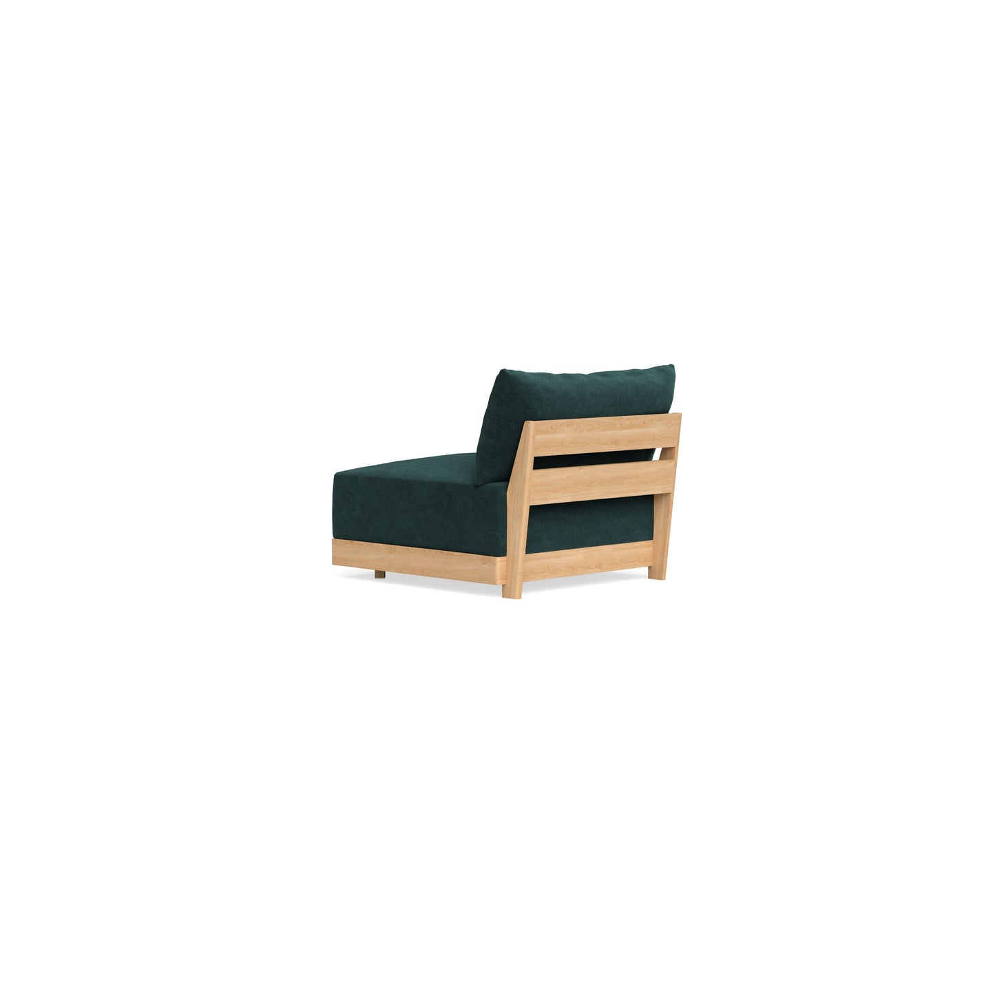 Modular Bondi Latte Armless Chair in Harbor Blue | Memory Foam Blend