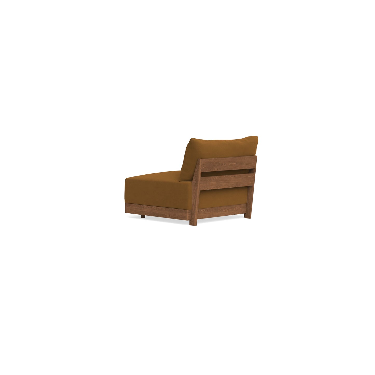 Modular Bondi Espresso End Chair in Cognac | Memory Foam Blend
