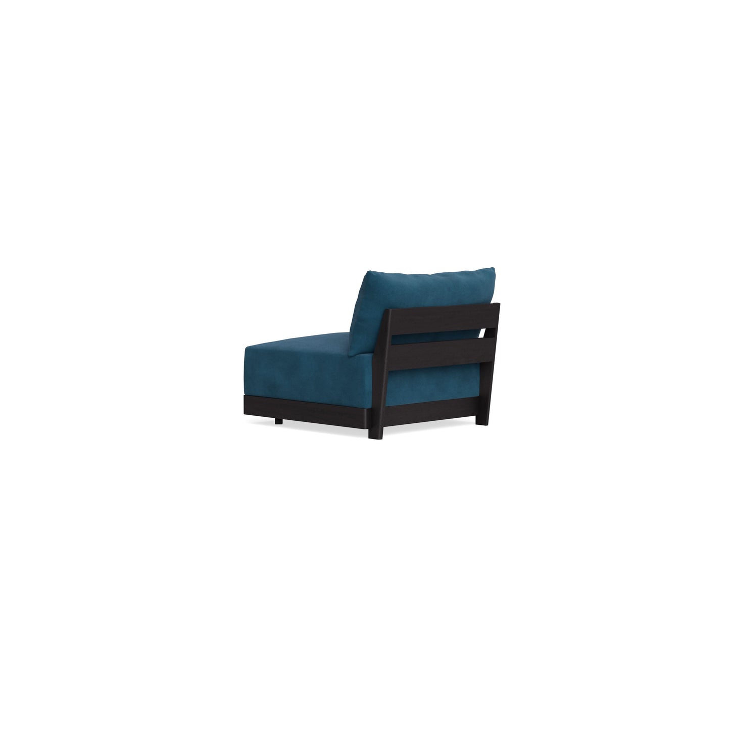 Modular Bondi Black Armless Chair in Commodore Blue | Memory Foam Blend