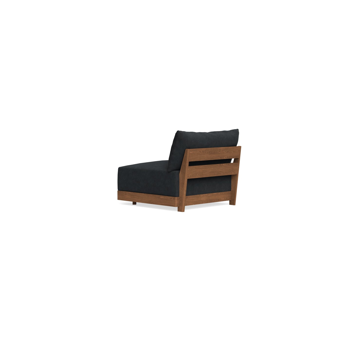 Modular Bondi Espresso Armless Chair in Coal | Memory Foam Blend