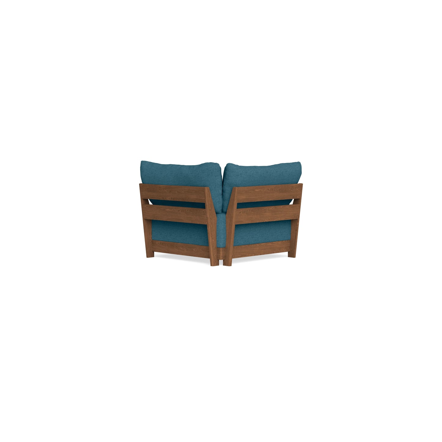 Modular Bondi Espresso Corner Chair in Aegean Blue | Memory Foam Blend