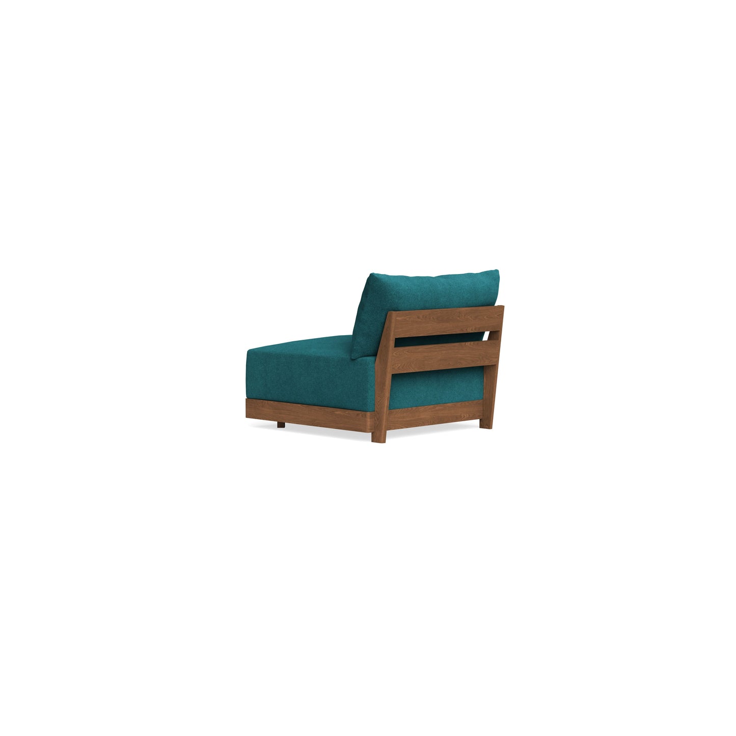 Modular Bondi Espresso Armless Chair in Ocean | Memory Foam Blend