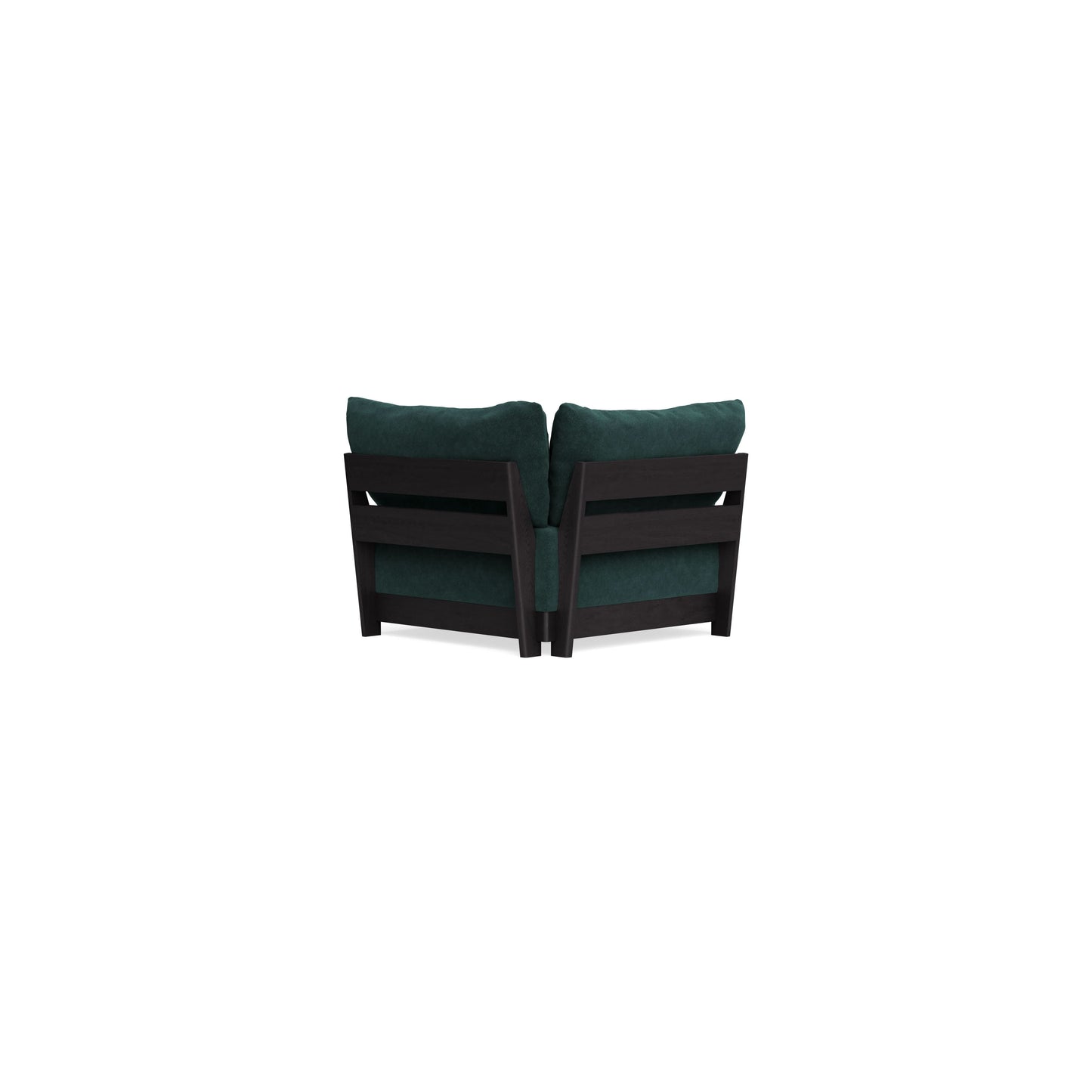 Modular Bondi Black Corner Chair in Harbor Blue | Memory Foam Blend