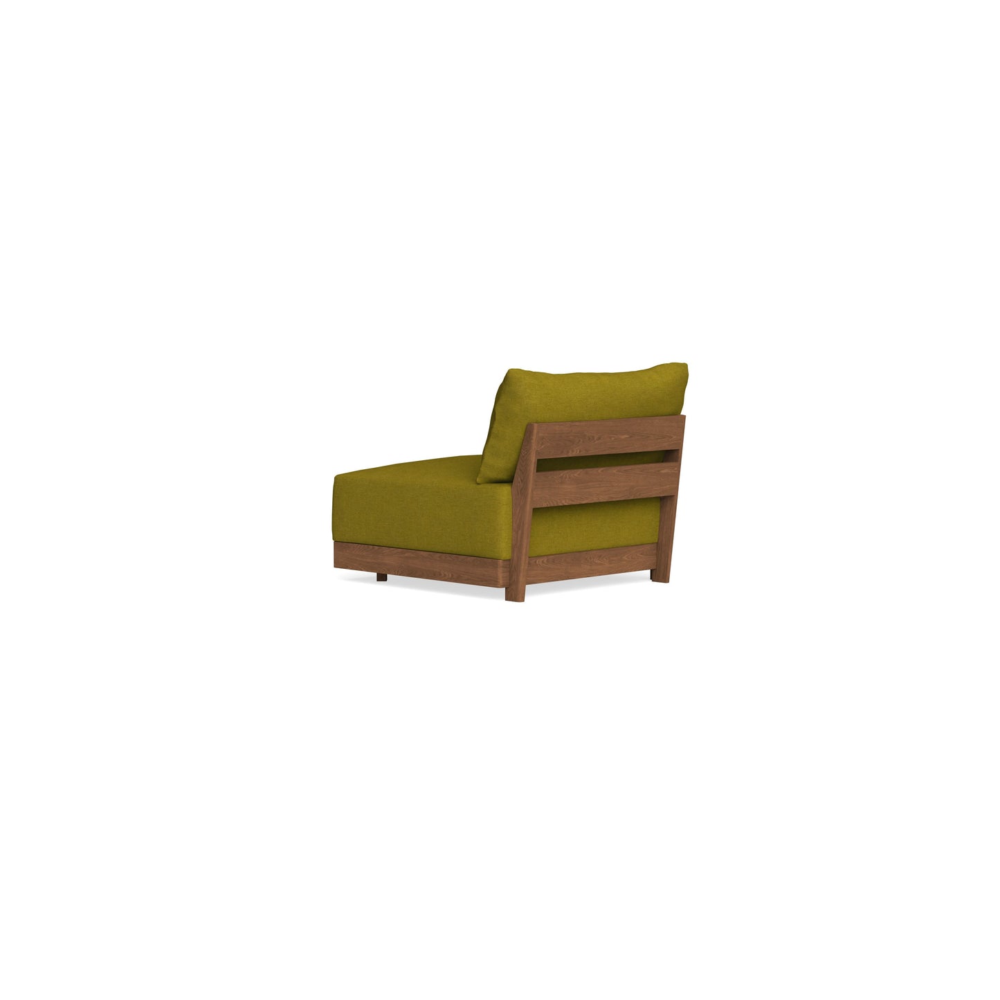 Modular Bondi Espresso End Chair in Olive Green | Memory Foam Blend