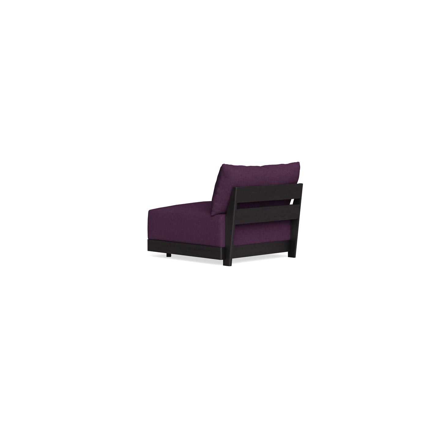 Modular Bondi Black Armless Chair in Aubergine | Memory Foam Blend