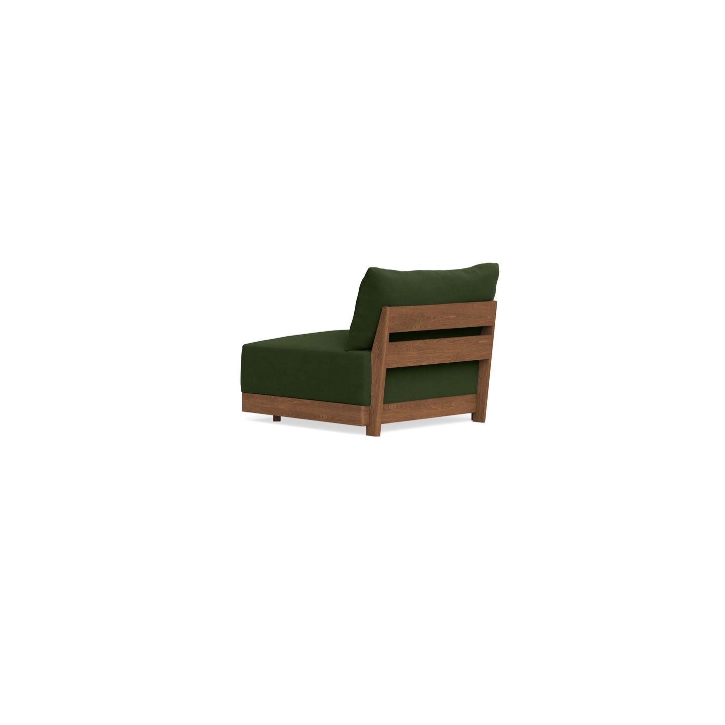 Modular Bondi Espresso End Chair in Tuscan Green | Memory Foam Blend