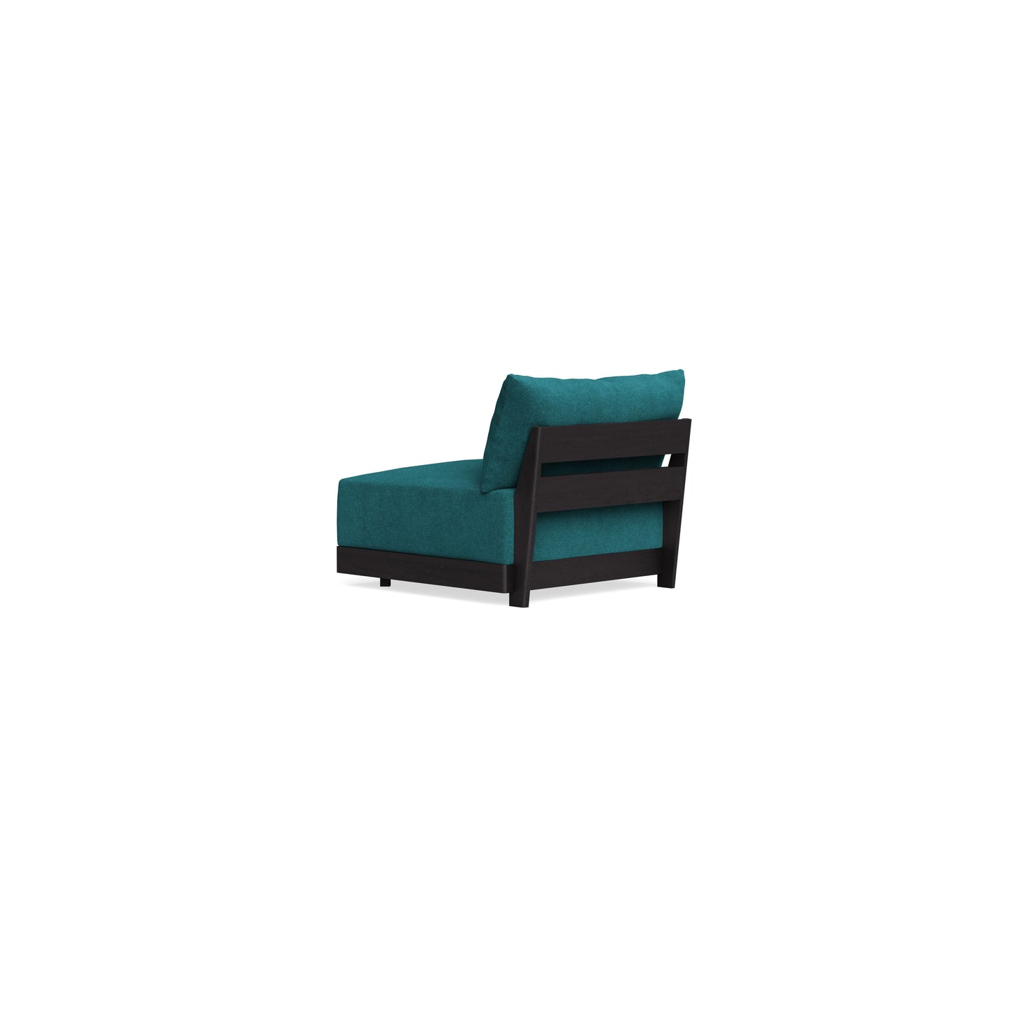 Modular Bondi Black Armless Chair in Ocean | Memory Foam Blend