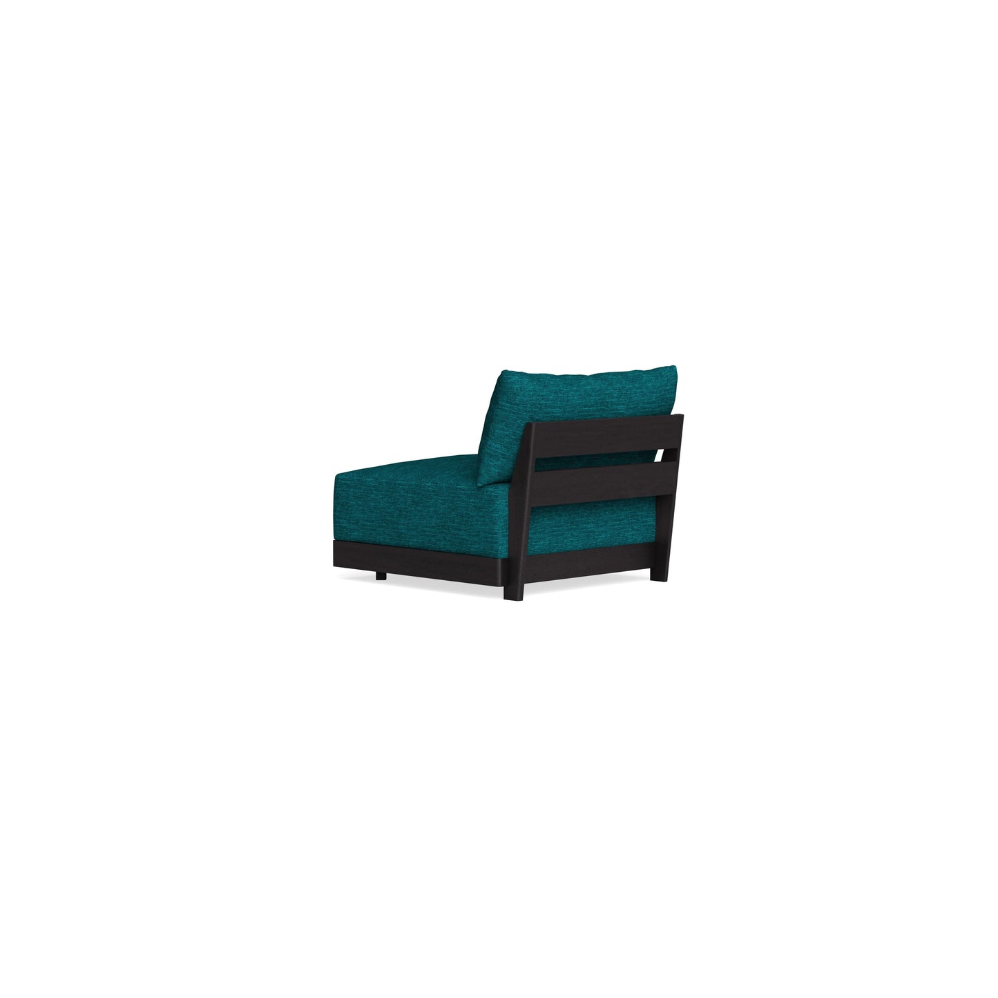 Modular Bondi Black Armless Chair in Marine Teal | Memory Foam Blend