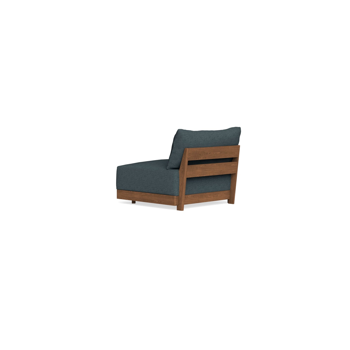 Modular Bondi Espresso End Chair in Ocean Gray | Memory Foam Blend