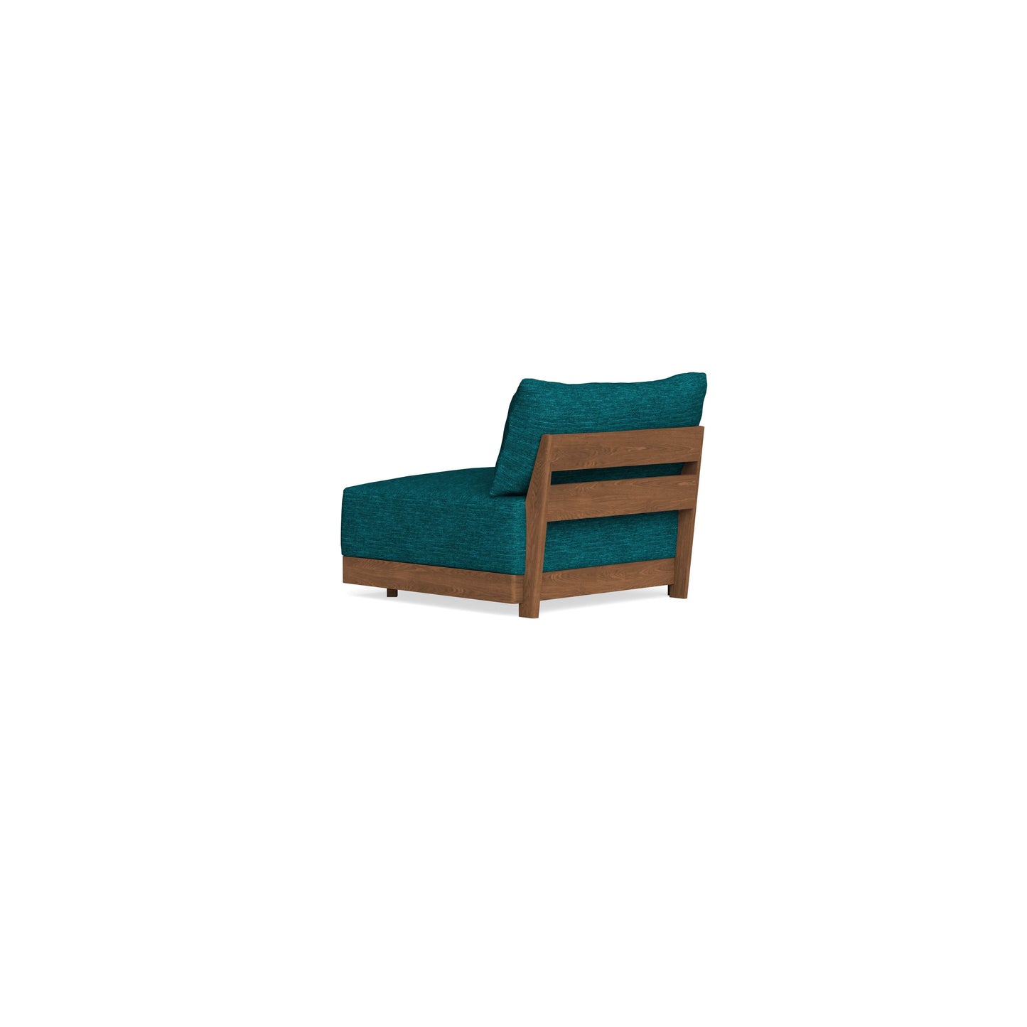Modular Bondi Espresso End Chair in Marine Teal | Memory Foam Blend