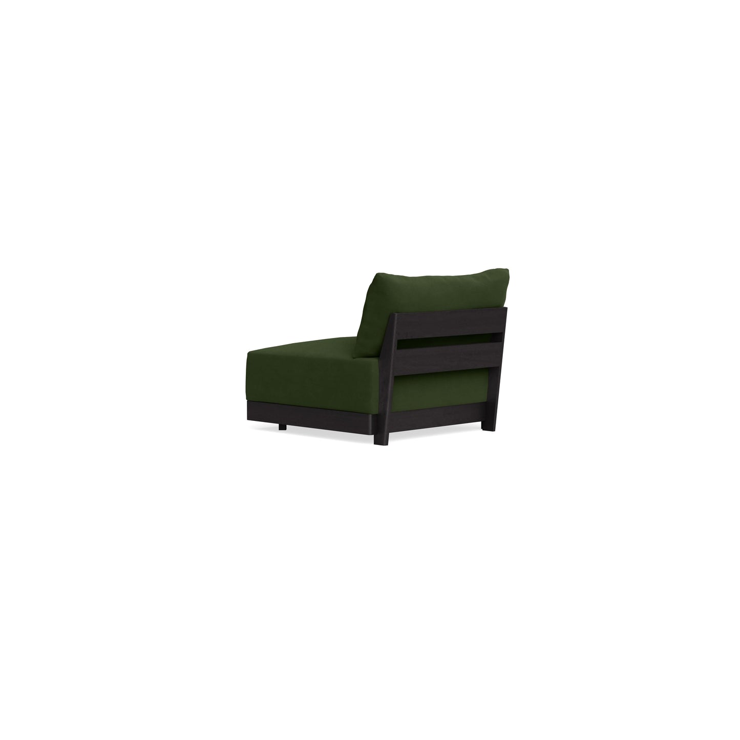 Modular Bondi Black End Chair in Tuscan Green | Memory Foam Blend