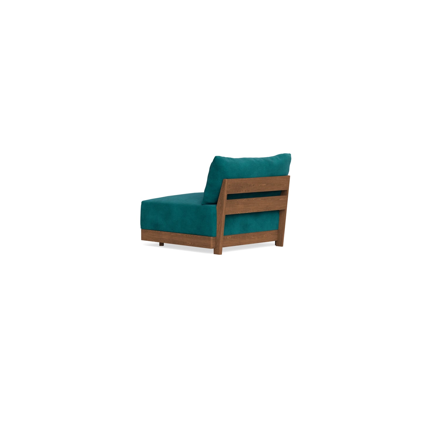 Modular Bondi Espresso End Chair in Peacock | Memory Foam Blend