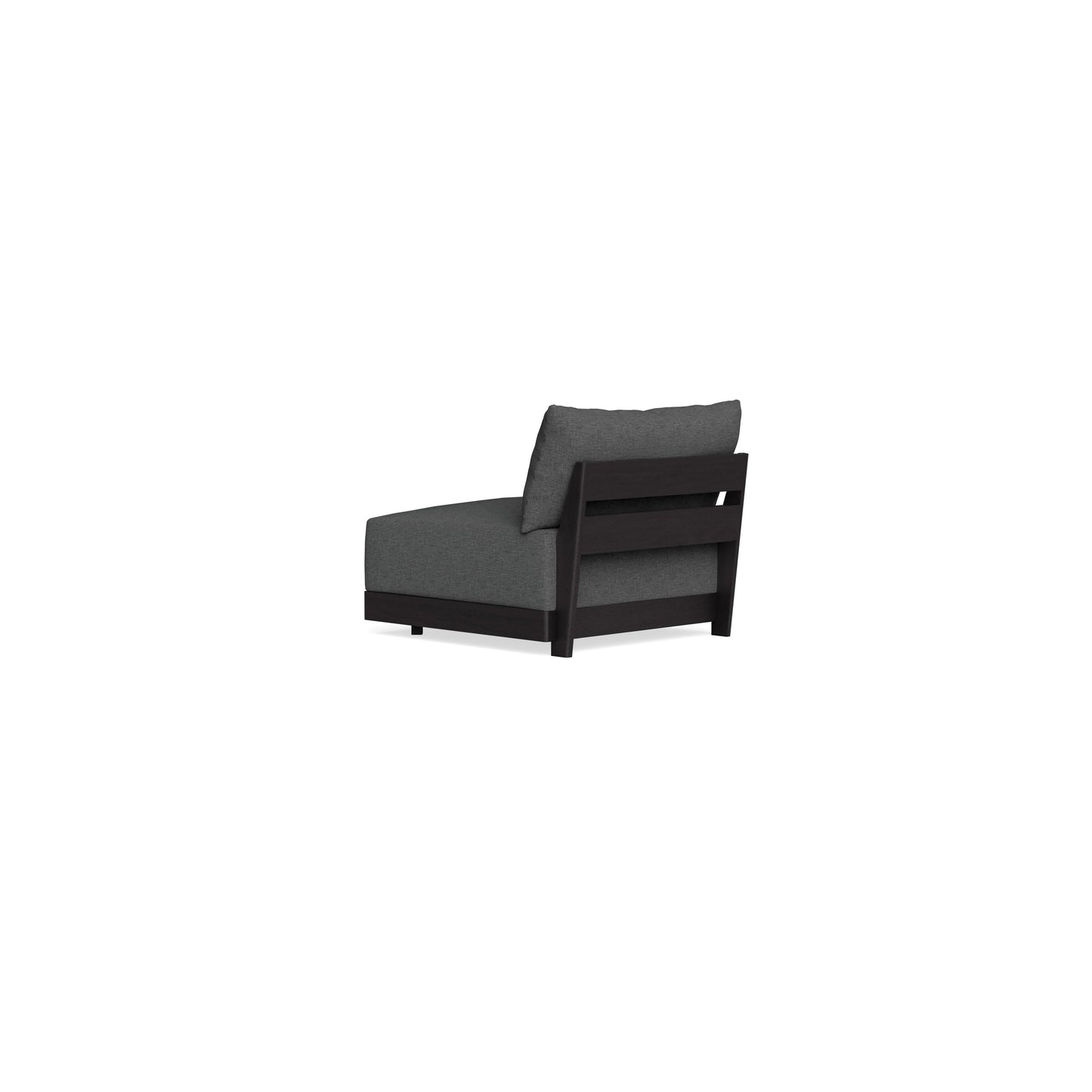 Modular Bondi Black Armless Chair in Pebble | Memory Foam Blend