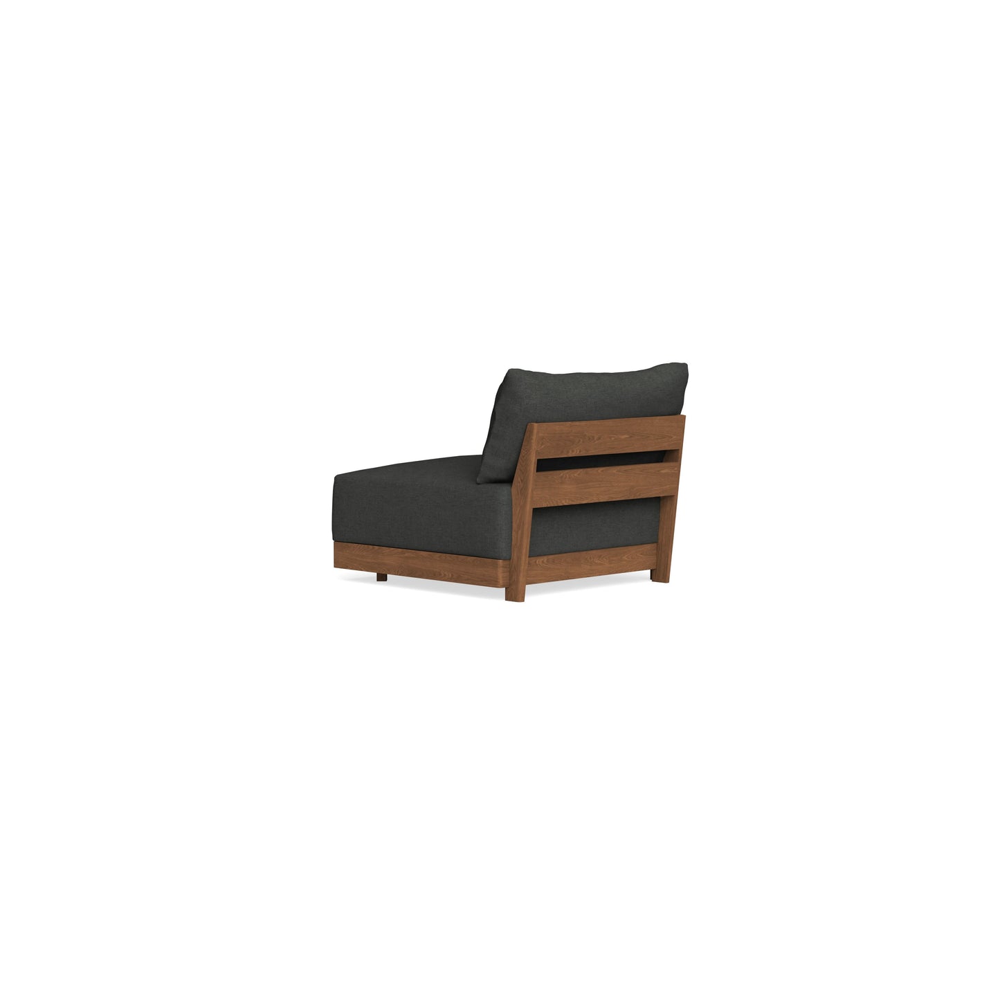 Modular Bondi Espresso End Chair in Raven Gray | Memory Foam Blend