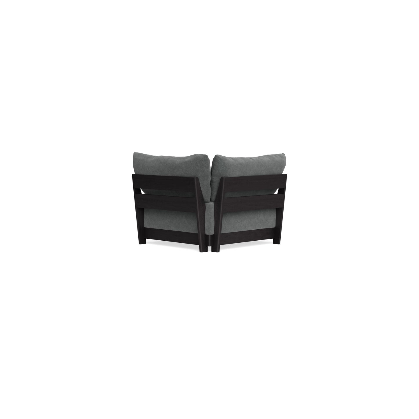 Modular Bondi Black Corner Chair in Chimney Gray | Memory Foam Blend