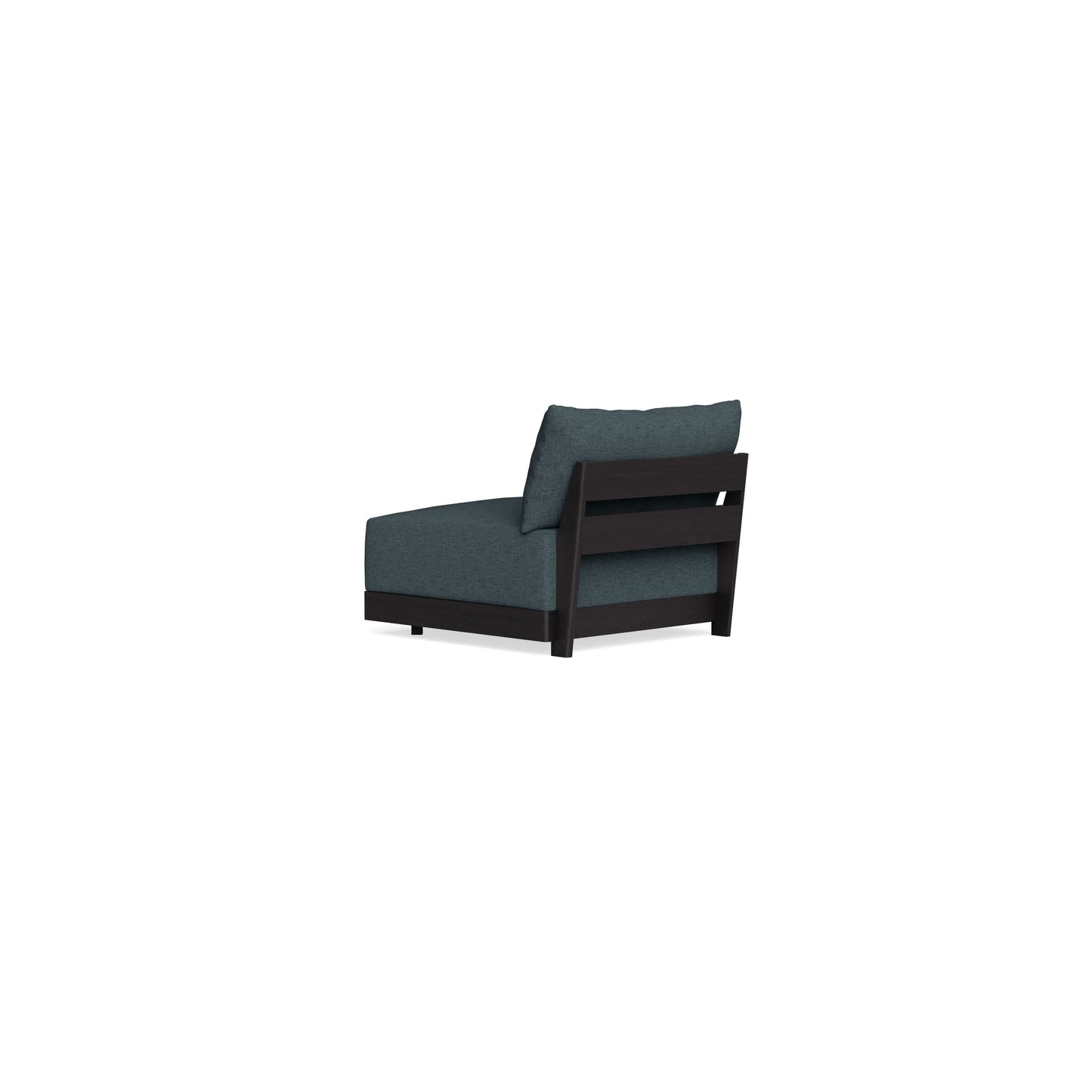 Modular Bondi Black Armless Chair in Ocean Gray | Memory Foam Blend