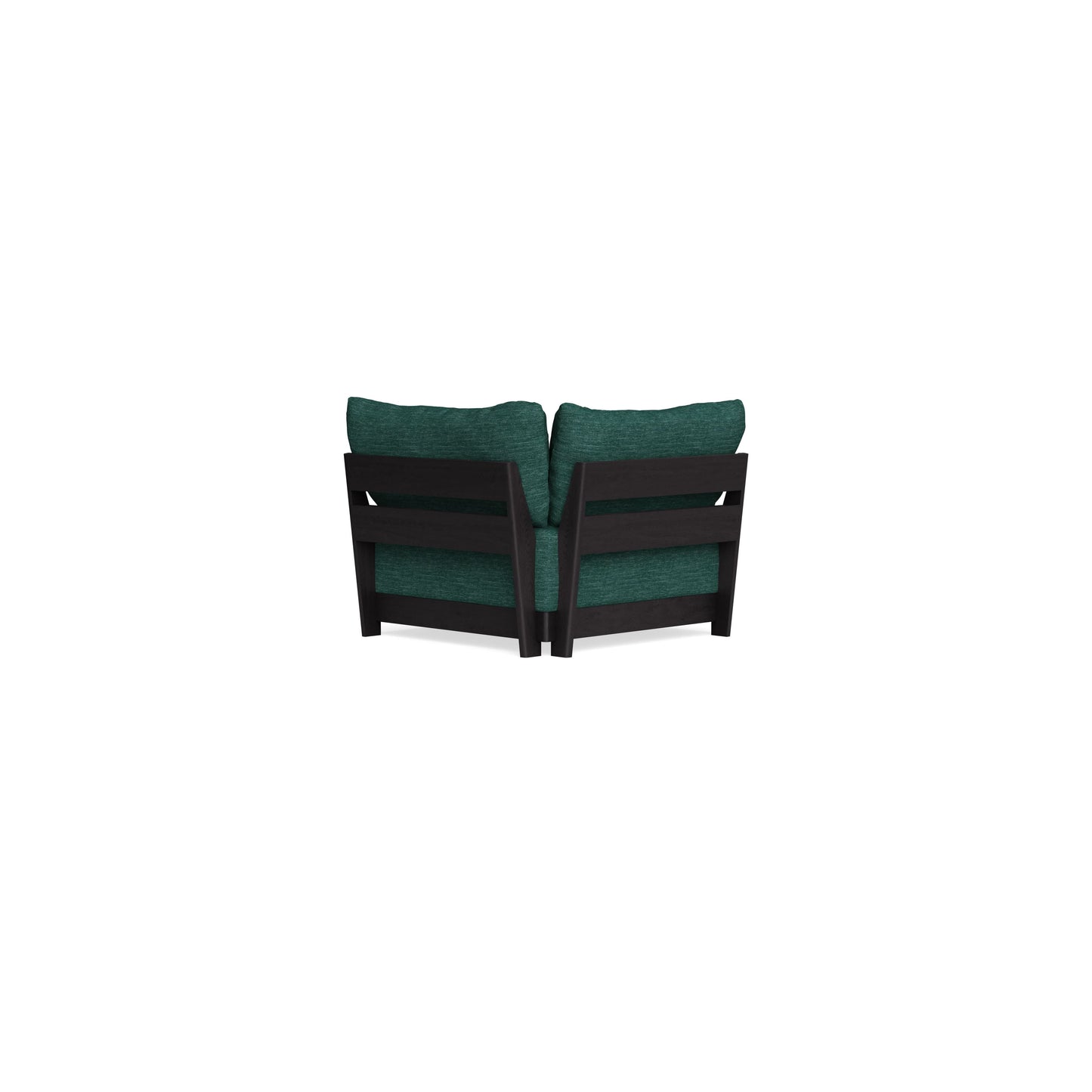 Modular Bondi Black Corner Chair in Forest Green | Memory Foam Blend