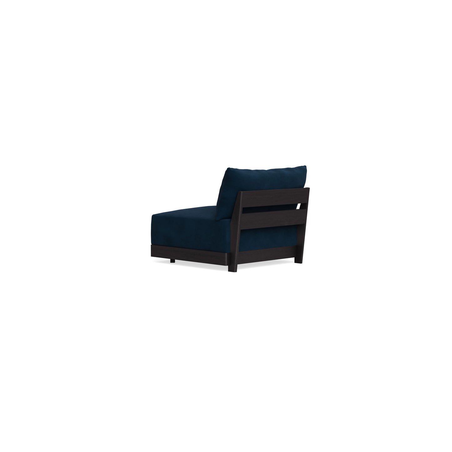 Modular Bondi Black Armless Chair in Royal Blue | Memory Foam Blend