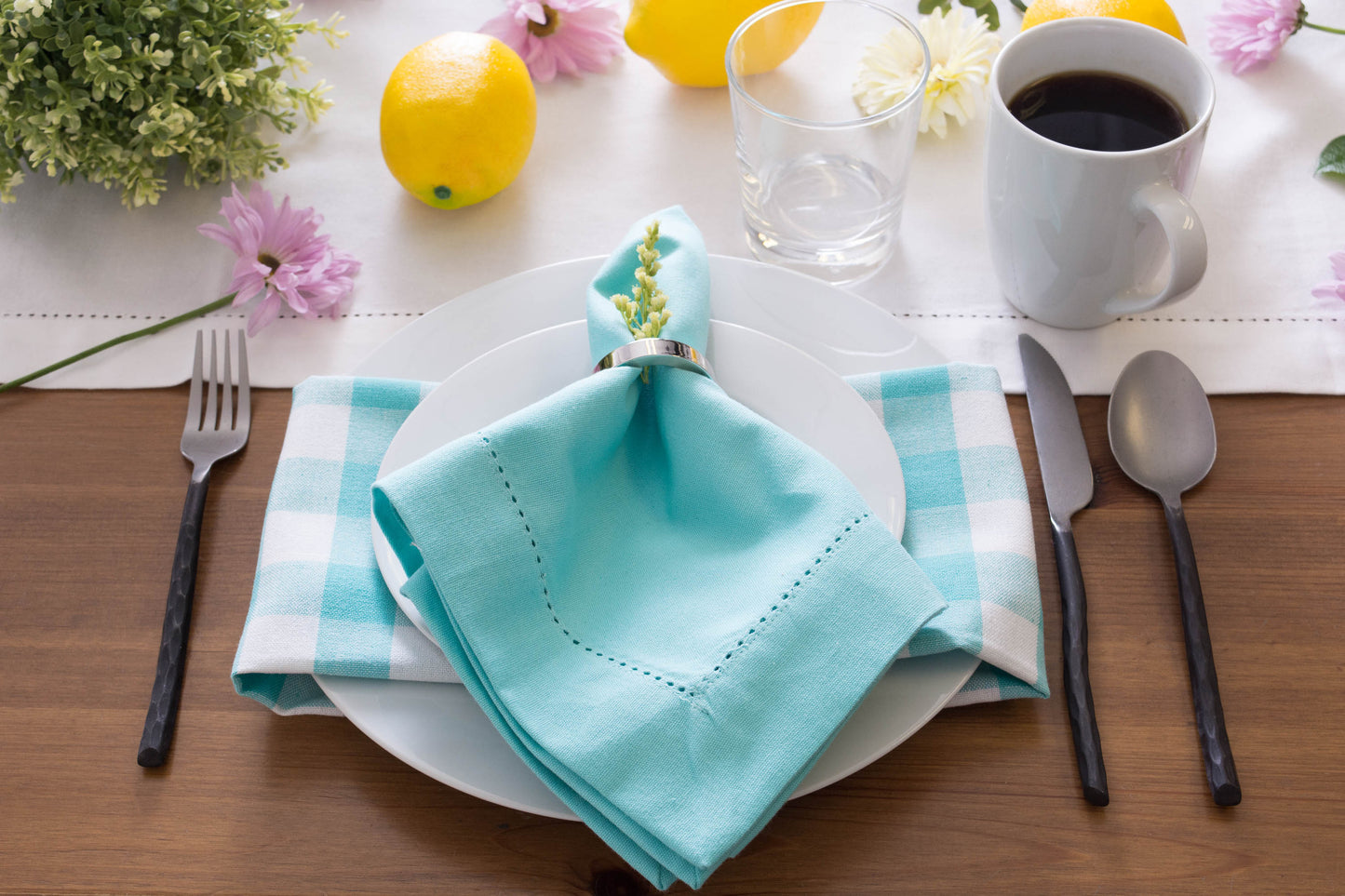 Off-White Hemstitch Table Runner 14X108
