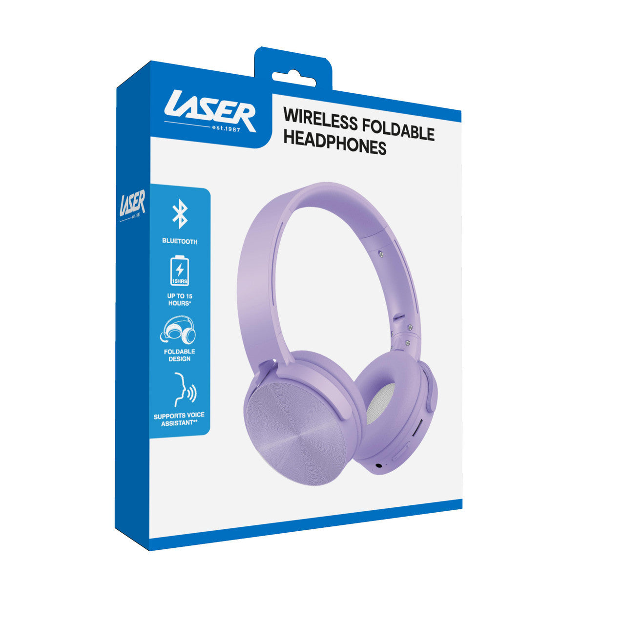 Laser Wireless Foldable Headphones (Purple)