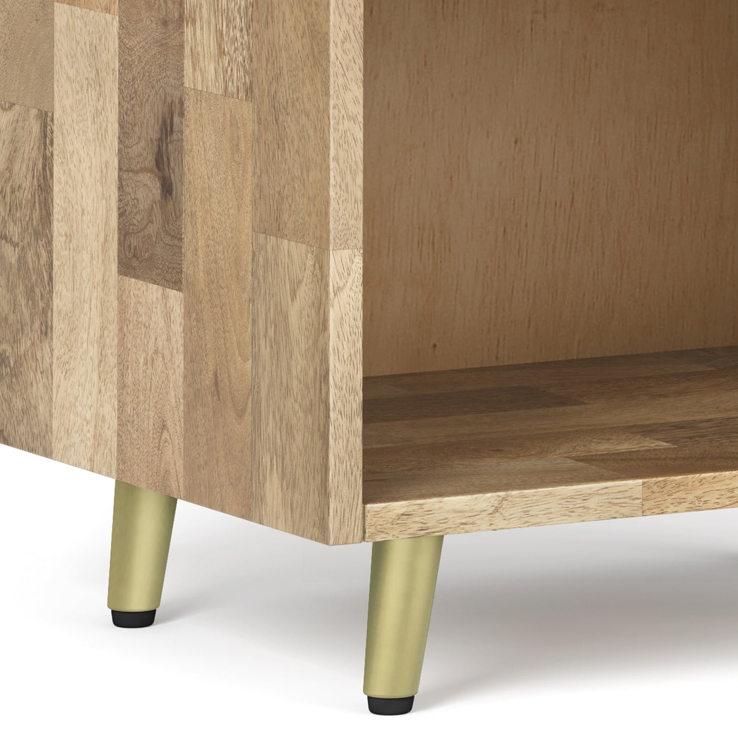 Graceful 1-Drawer Nightstand with Open Bottom Shelf and Metal Legs