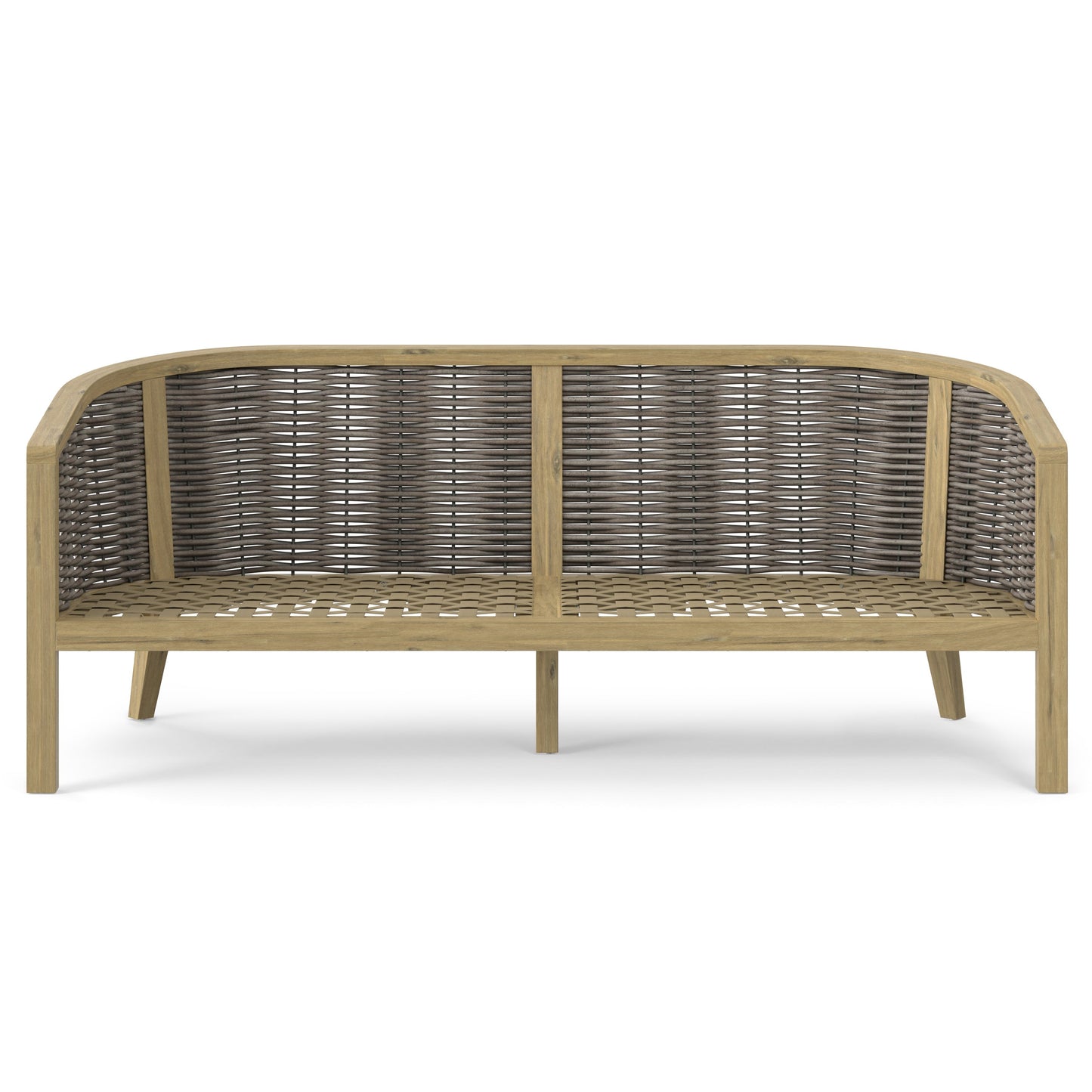 Outdoor Hand-Woven Rattan Sofa with Curved Frame