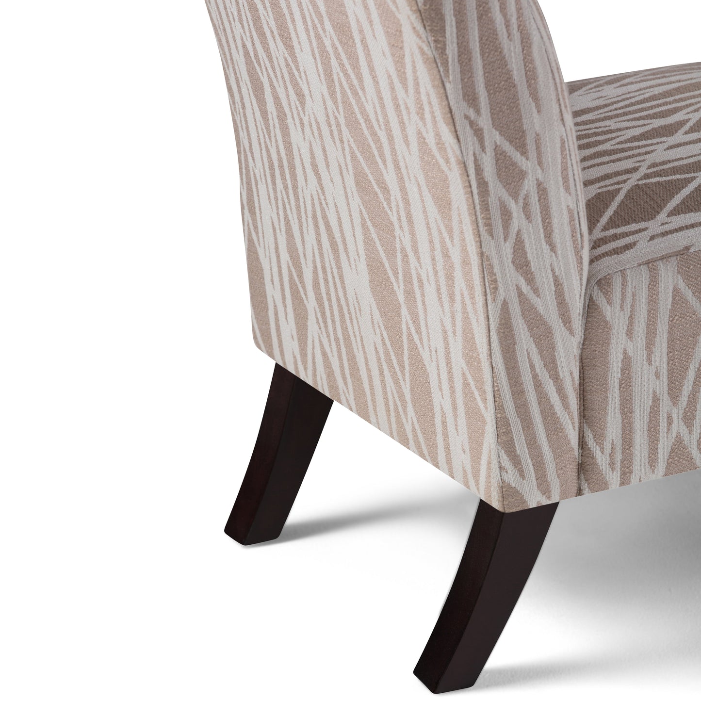 Upholstered Armless Accent Chair with Solid Wood Legs