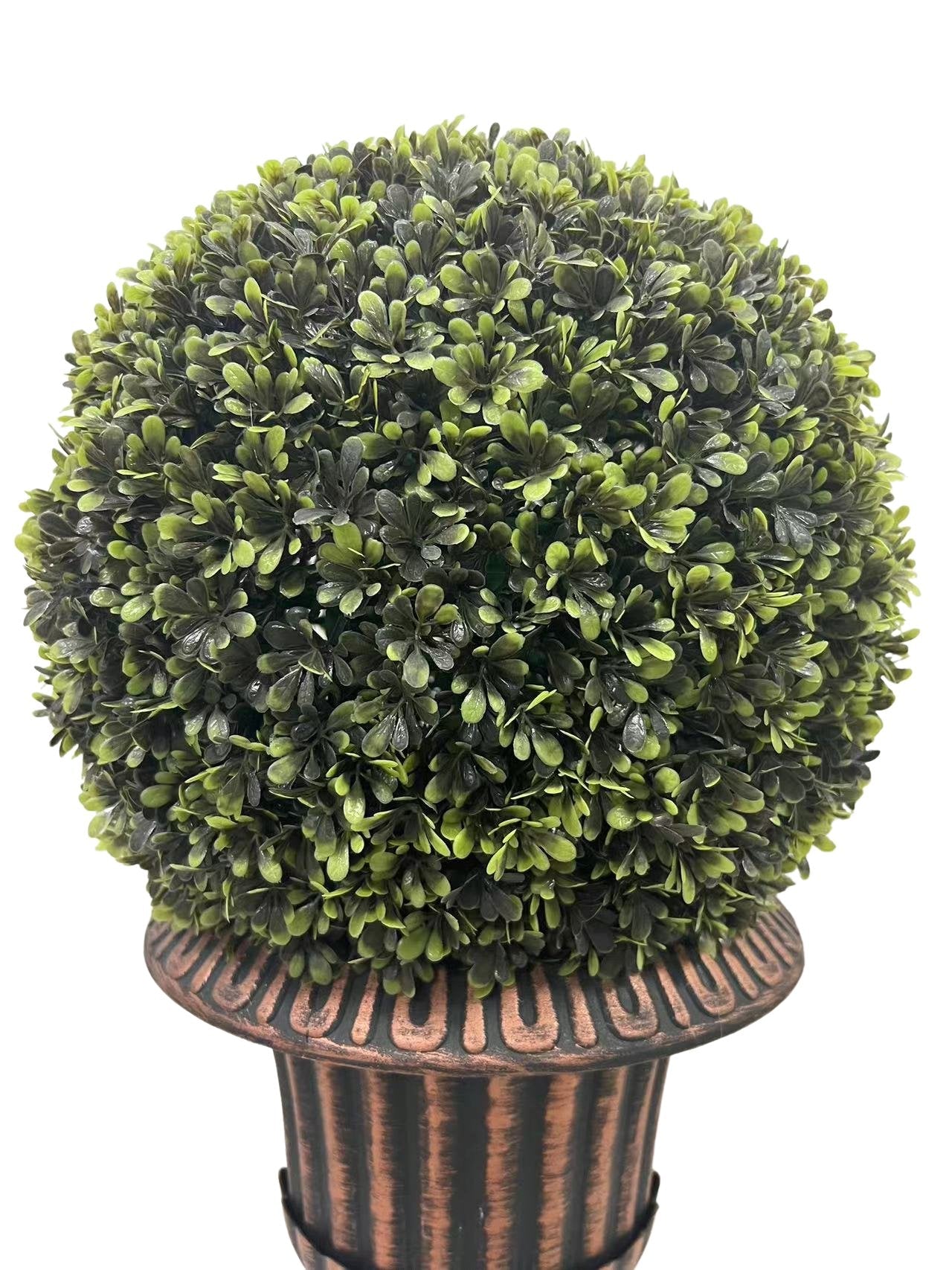 24" Ball Topiary Faux Plant in Pedestal Pot
