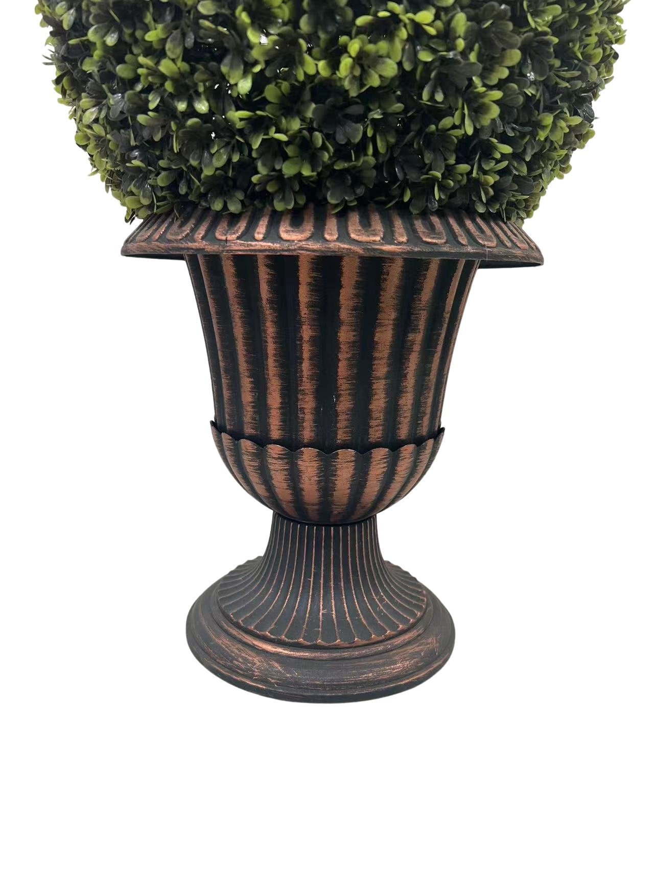 24" Ball Topiary Faux Plant in Pedestal Pot