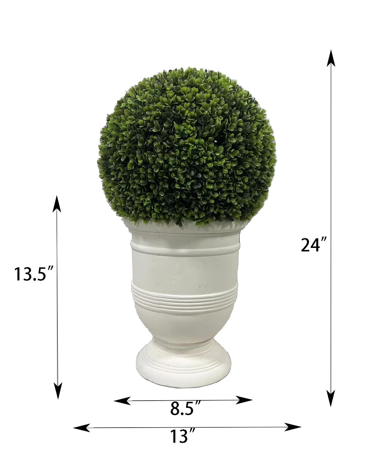 24" Ball Topiary Faux Plant in Pot