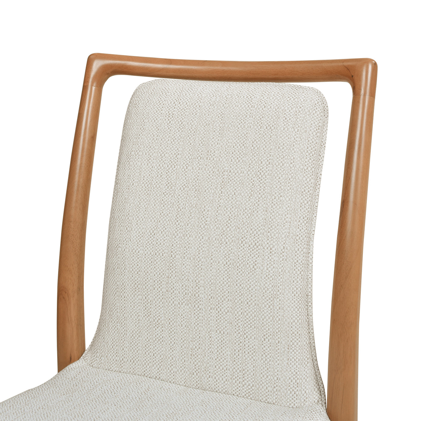 Upholstered Dining Chair with Rubberwood Frame and High Back, Set of 2