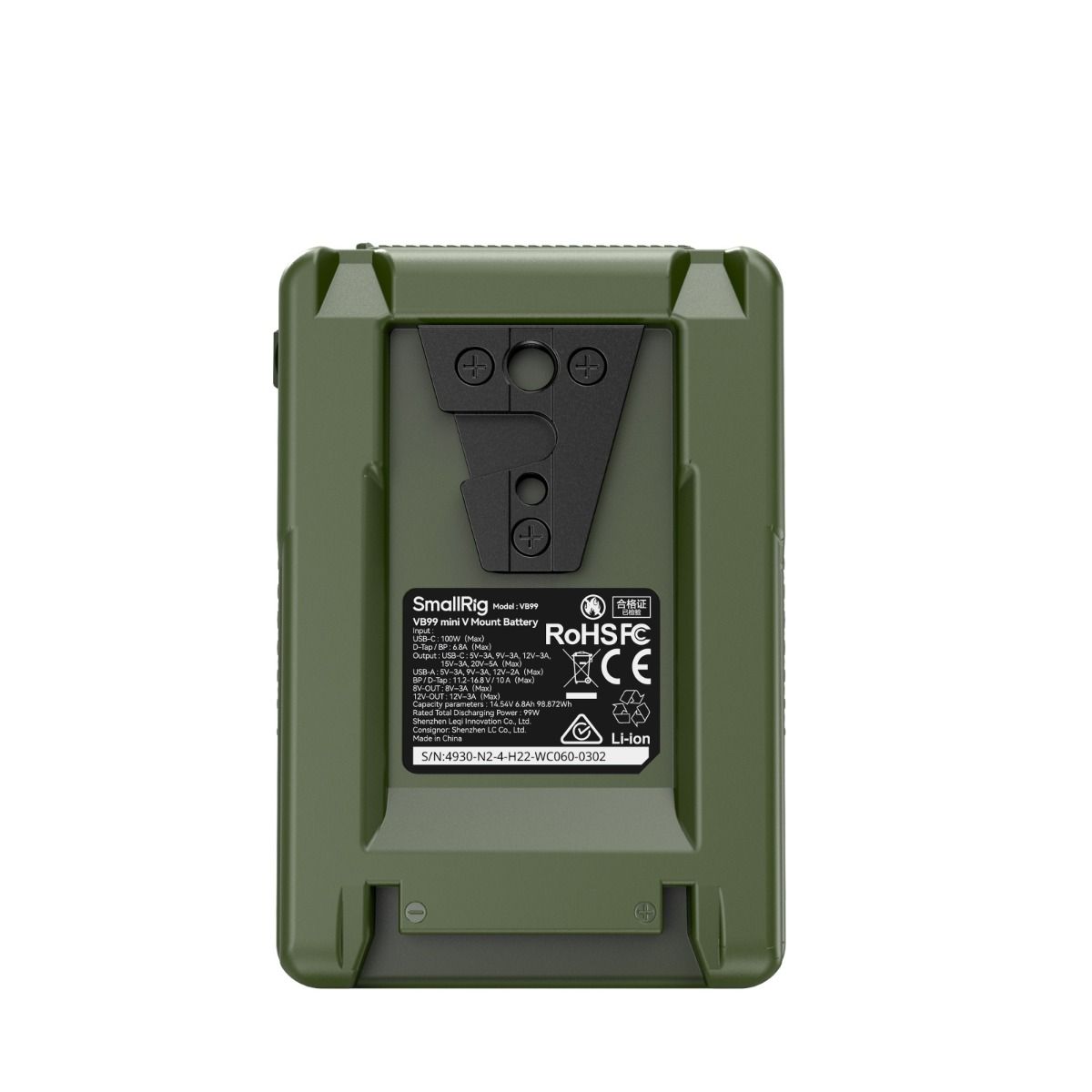 SmallRig VB99 mini V Mount Battery (Green) 4930