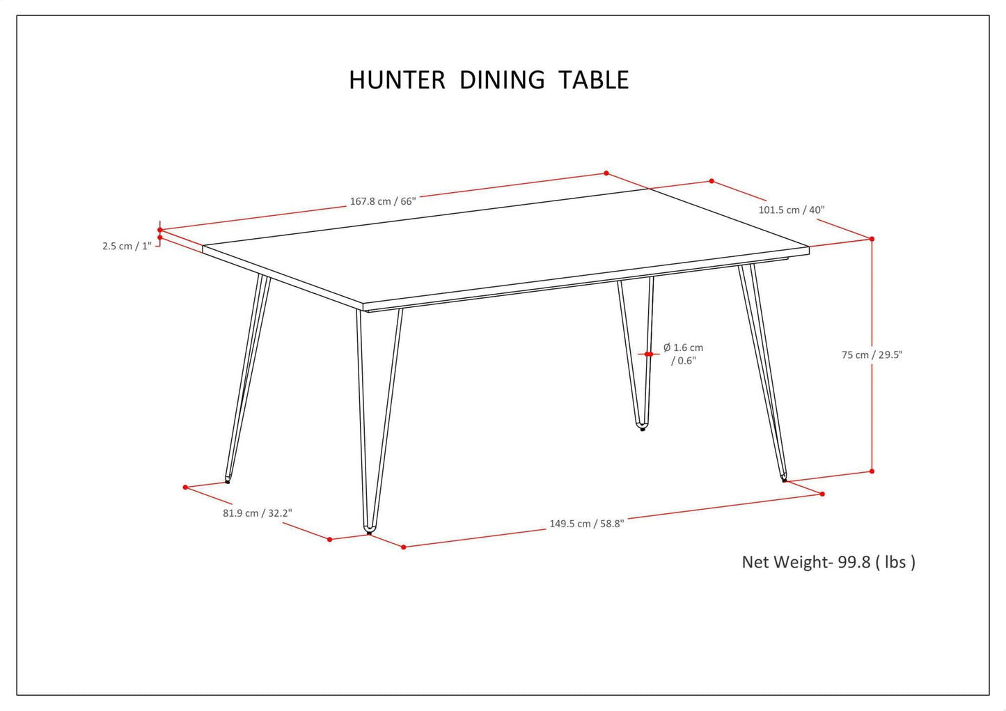 Dining Table with Hairpin Legs