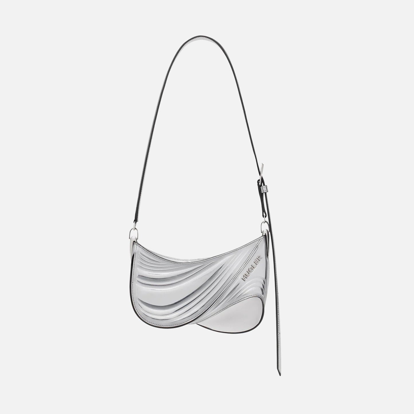 Mugler Curve 01 S Metallic Bag - Chrome
