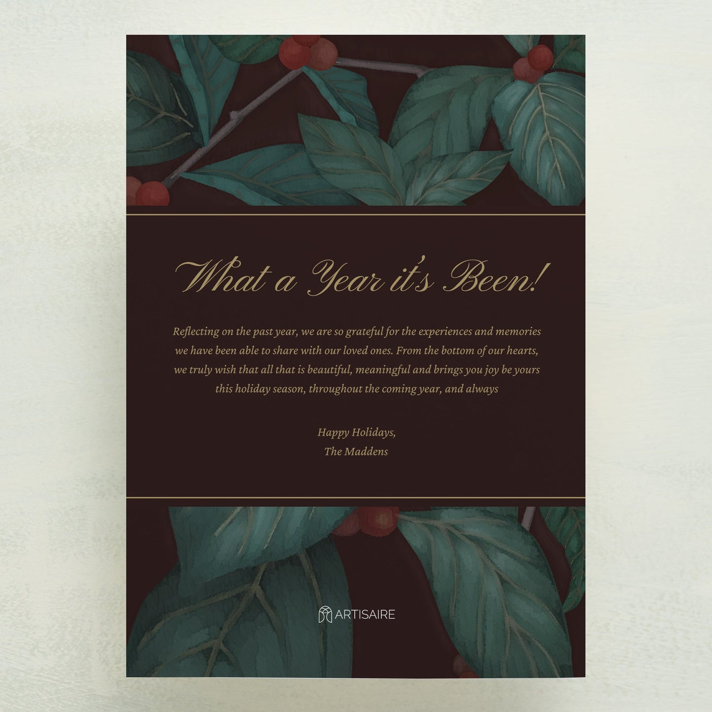 Holly Berry Holiday Postcard