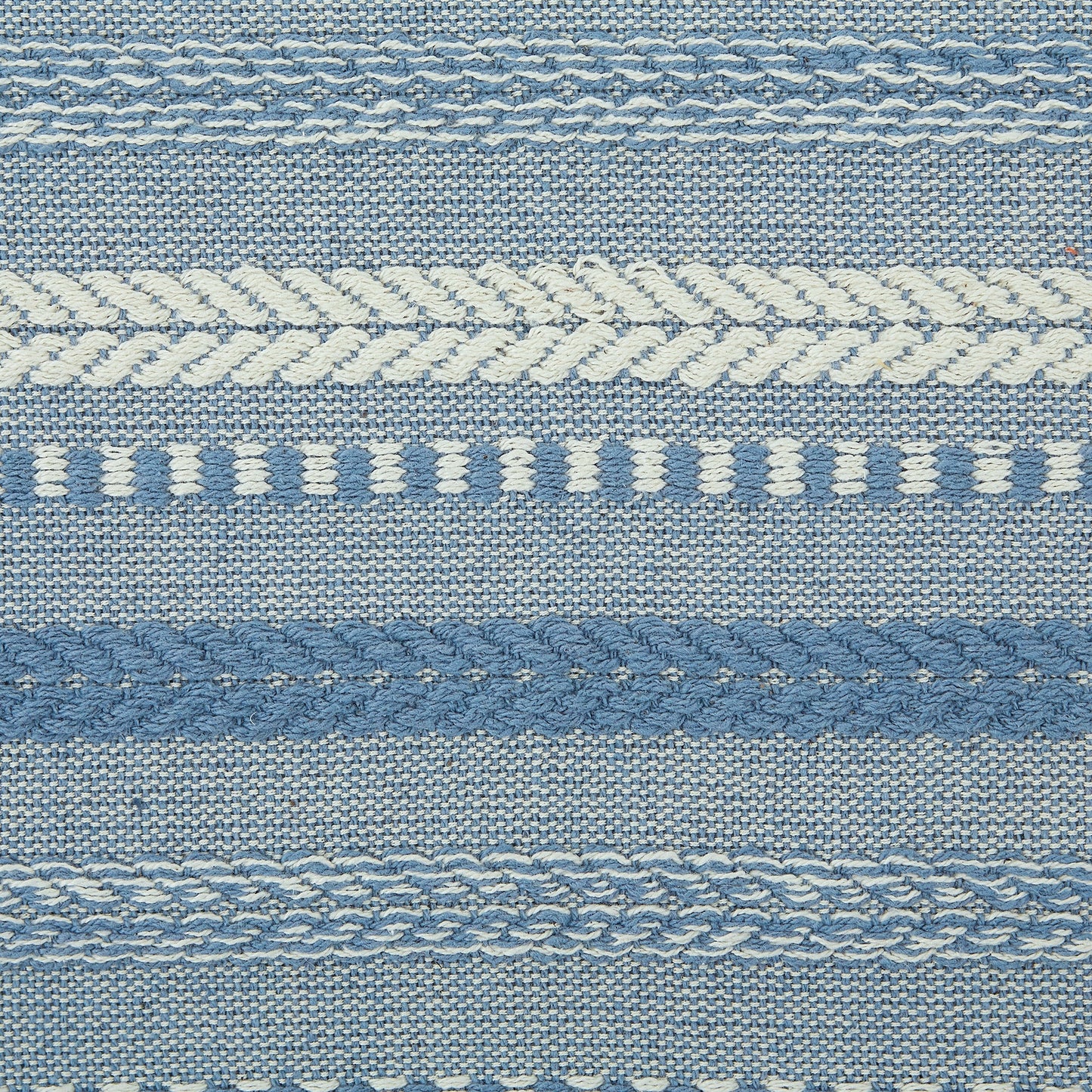Stonewash Blue Braided Stripe Table Runner 15X72