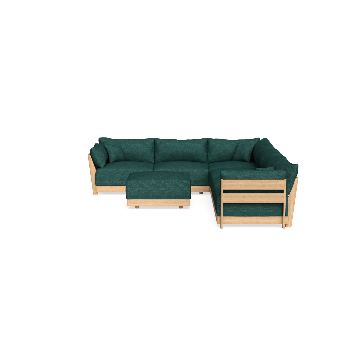 Slipcover Only - Modular Bondi 6-Seater Corner Sectional + Ottoman in Forest Green