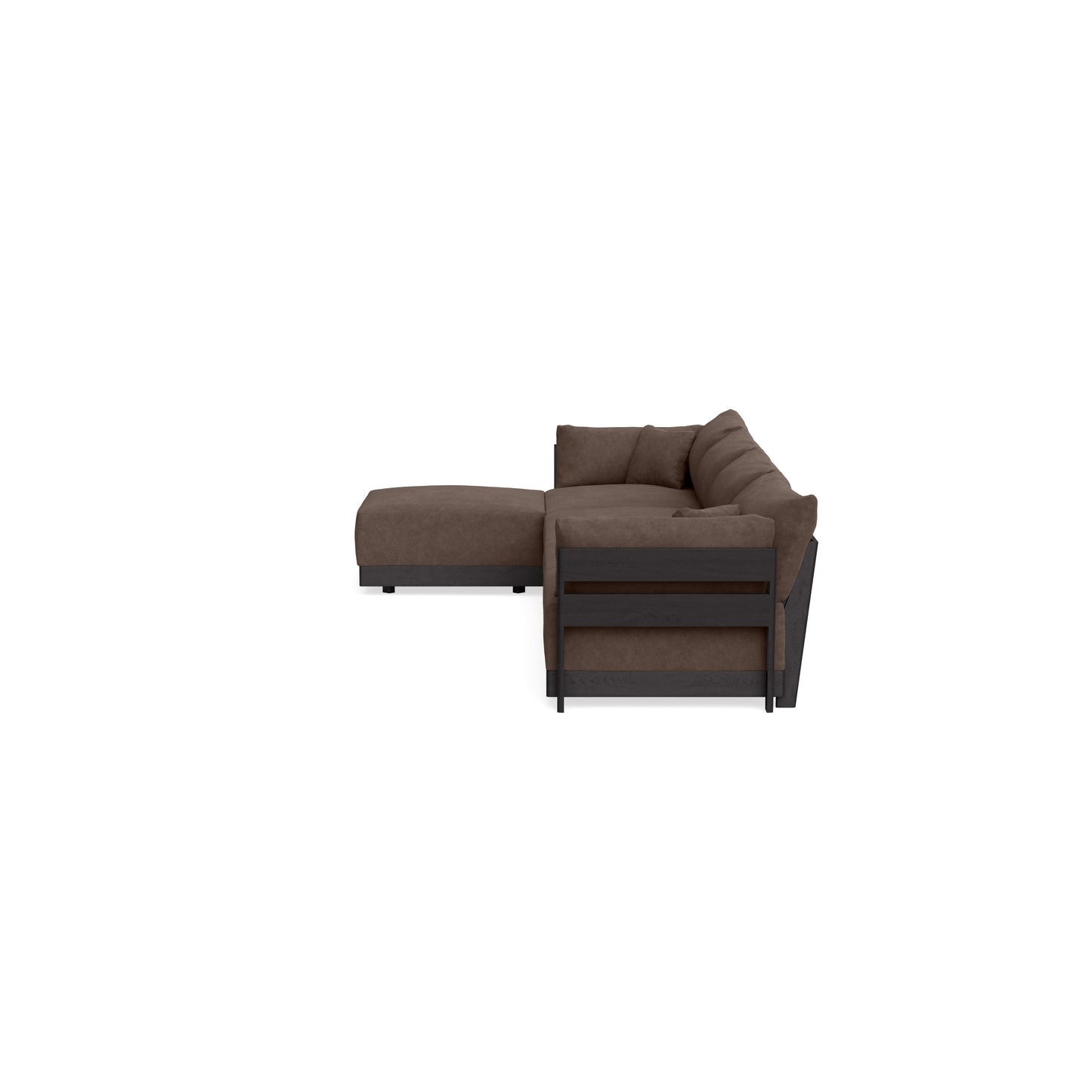 Modular Bondi Black 4-Seater Sectional in Chocolate | Classic Blend