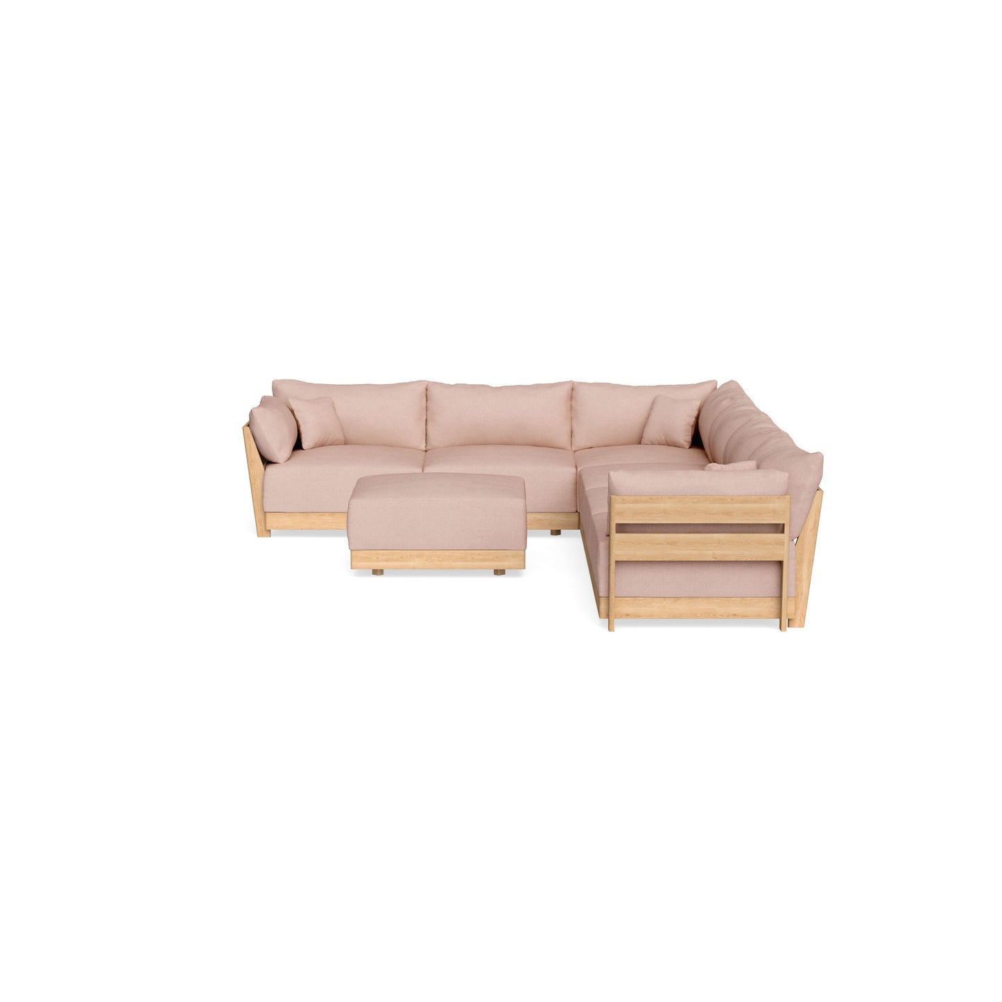 Slipcover Only - Modular Bondi 6-Seater Corner Sectional + Ottoman in Rose Quartz