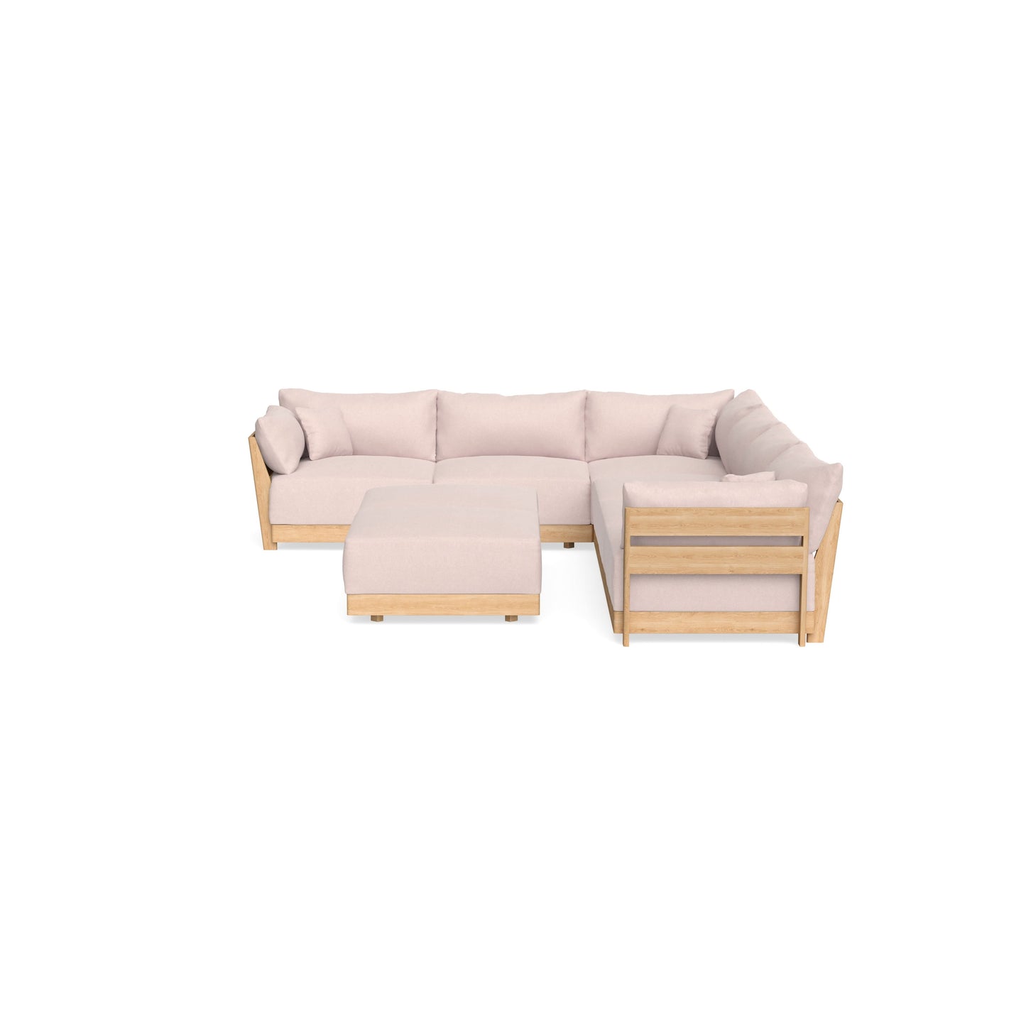 Slipcover Only - Modular Bondi 6-Seater Corner Sectional + Bench Ottoman in Peony