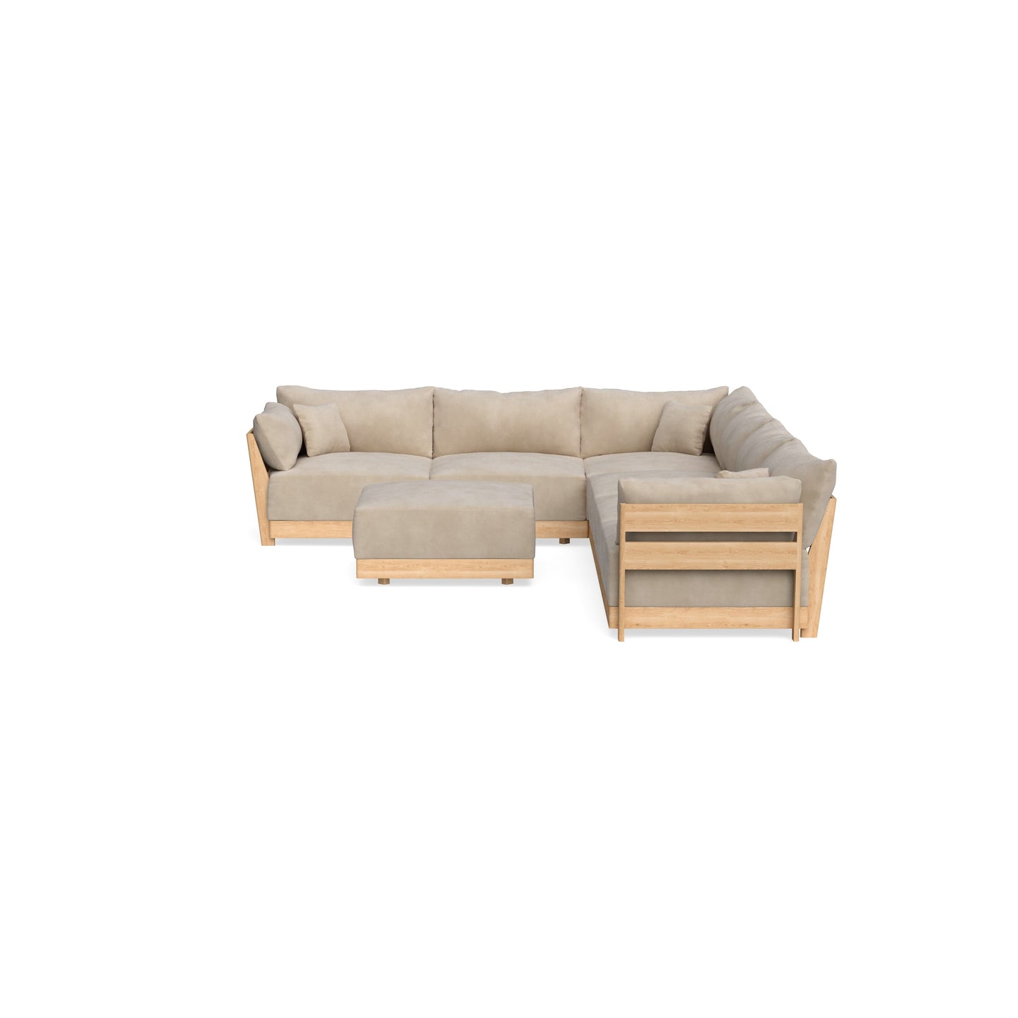 Slipcover Only - Modular Bondi 6-Seater Corner Sectional + Ottoman in Oyster