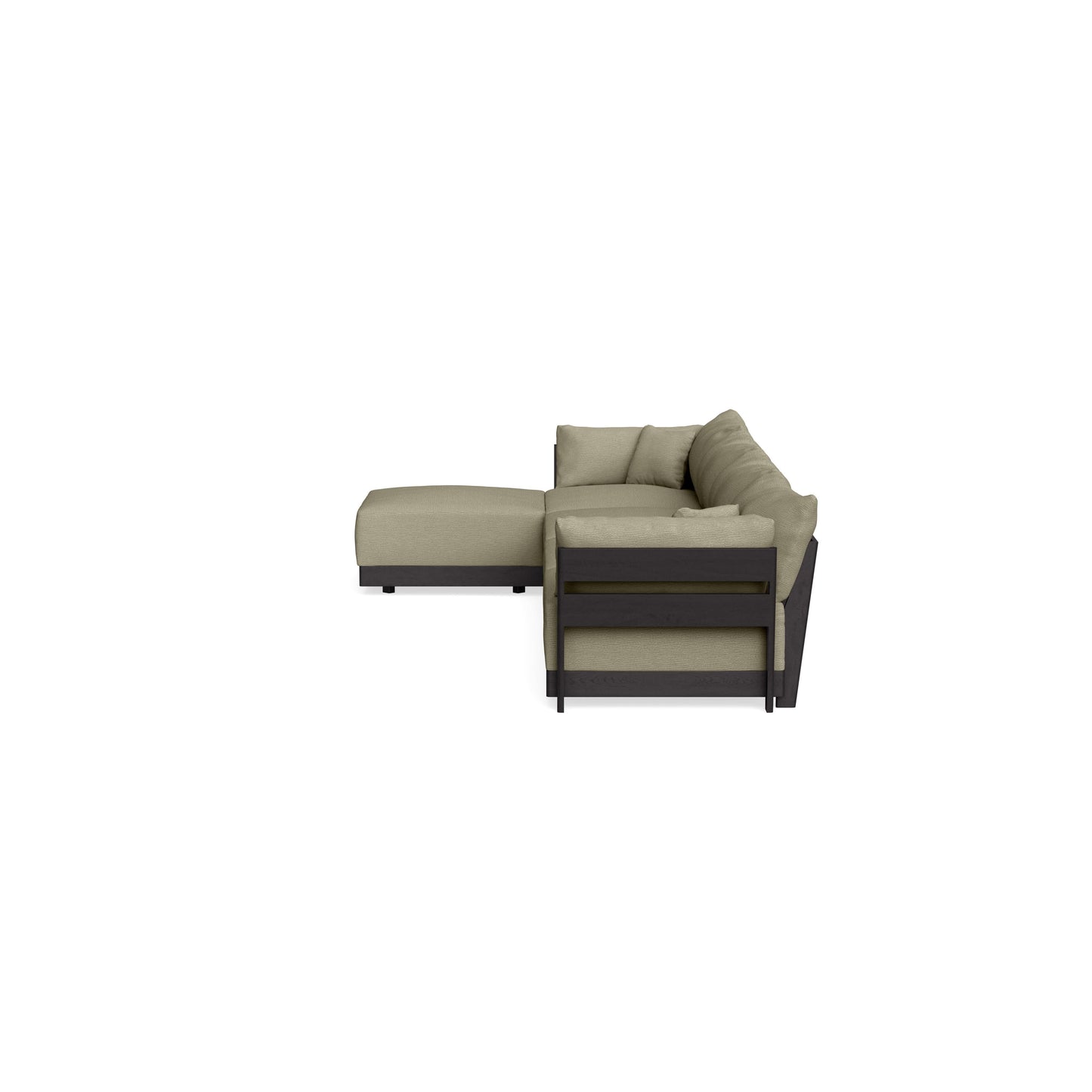 Modular Bondi Black 4-Seater Sectional in Cappuccino | Classic Blend