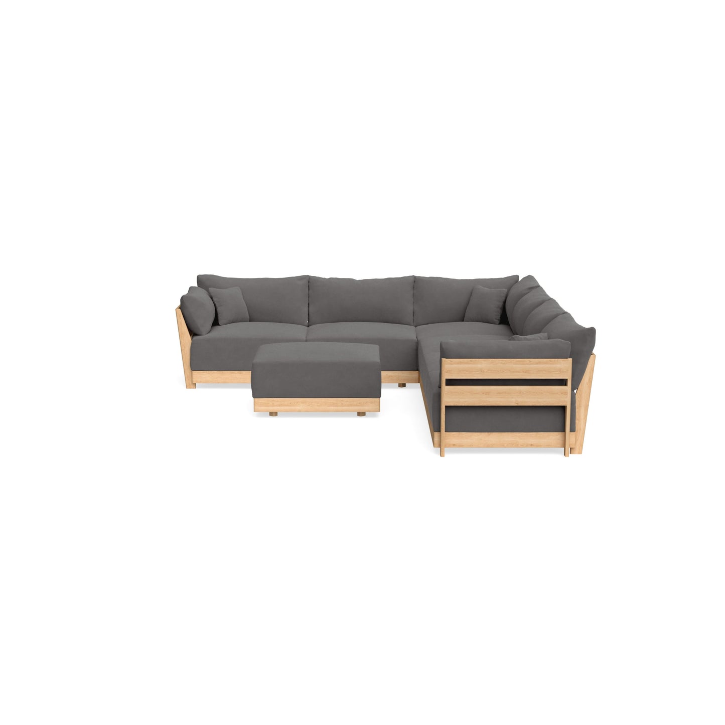 Slipcover Only - Modular Bondi 6-Seater Corner Sectional + Ottoman in Burnt Ember