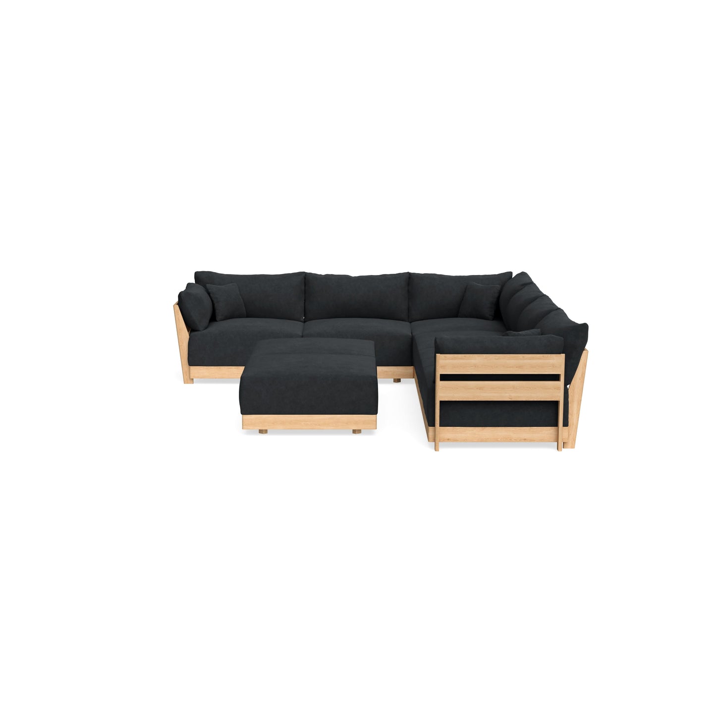 Slipcover Only - Modular Bondi 6-Seater Corner Sectional + Bench Ottoman in Coal
