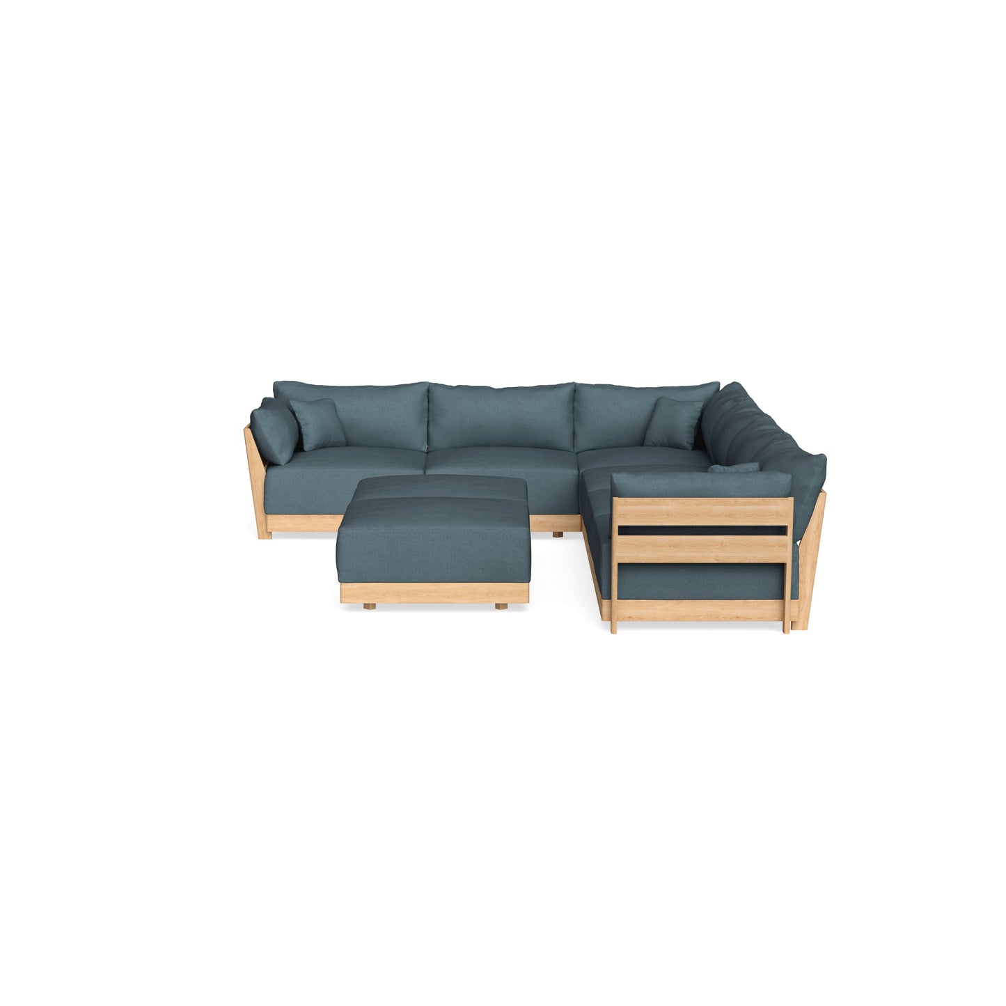 Slipcover Only - Modular Bondi 6-Seater Corner Sectional + Bench Ottoman in Slate Blue