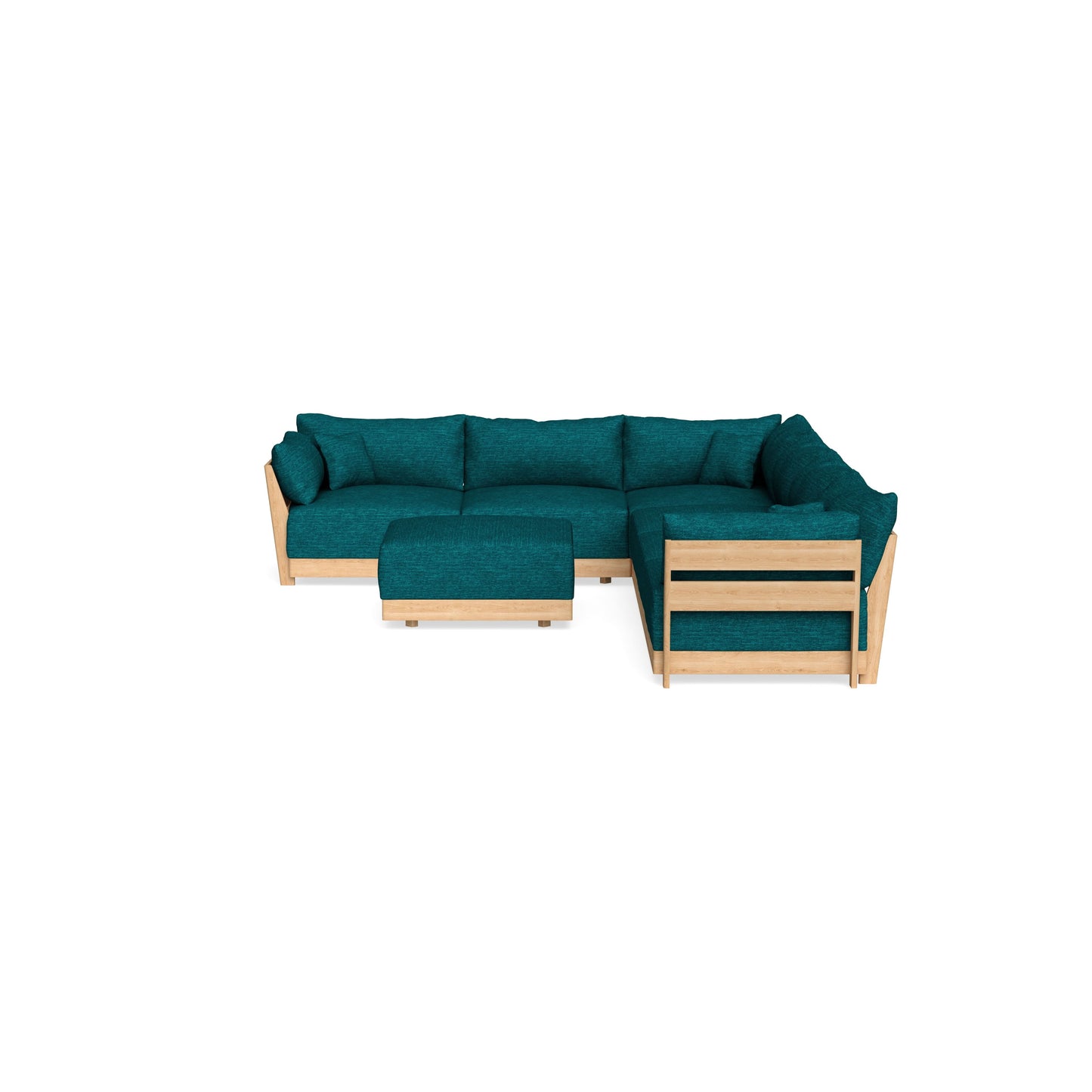 Slipcover Only - Modular Bondi 6-Seater Corner Sectional + Ottoman in Marine Teal