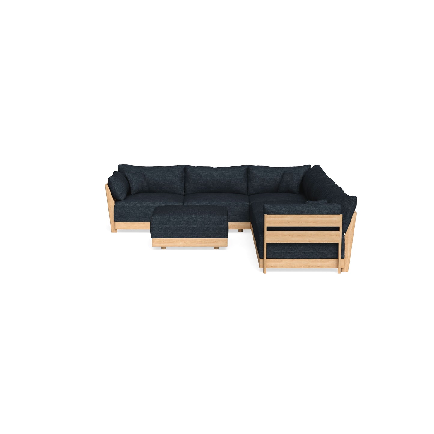 Slipcover Only - Modular Bondi 6-Seater Corner Sectional + Ottoman in Baltic Blue