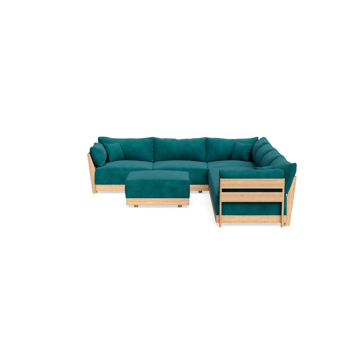 Slipcover Only - Modular Bondi 6-Seater Corner Sectional + Ottoman in Peacock