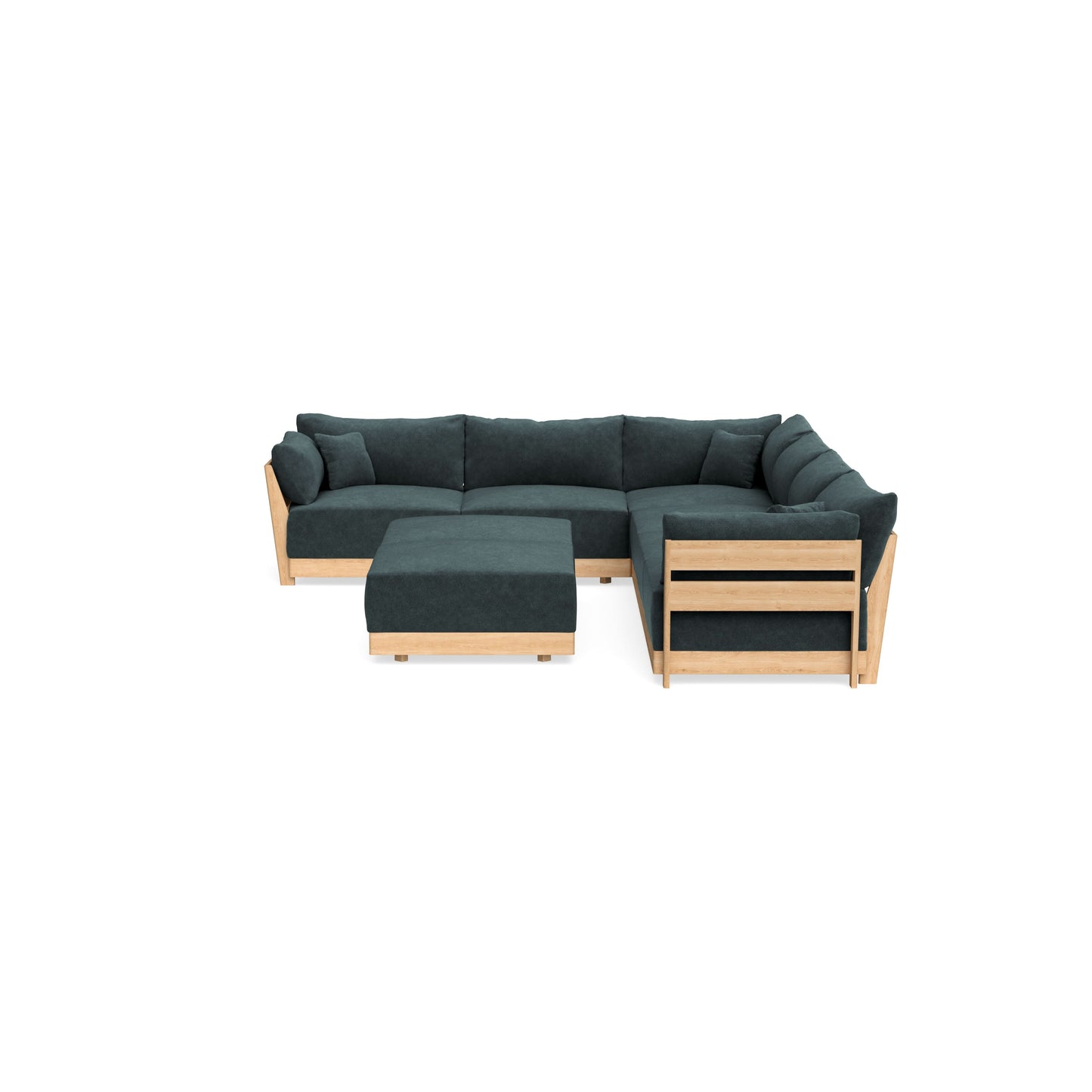 Slipcover Only - Modular Bondi 6-Seater Corner Sectional + Bench Ottoman in Nightfall