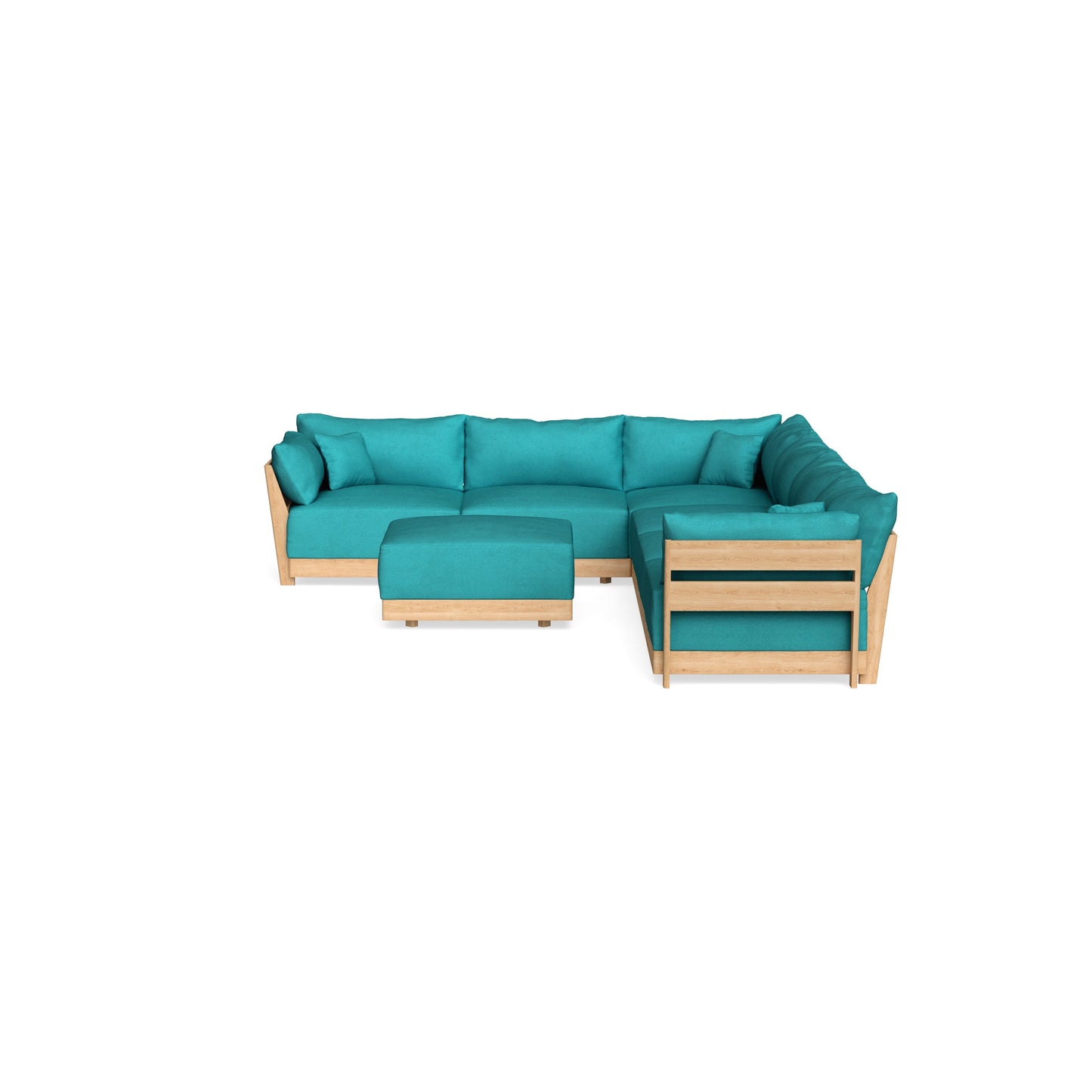 Slipcover Only - Modular Bondi 6-Seater Corner Sectional + Ottoman in Pool